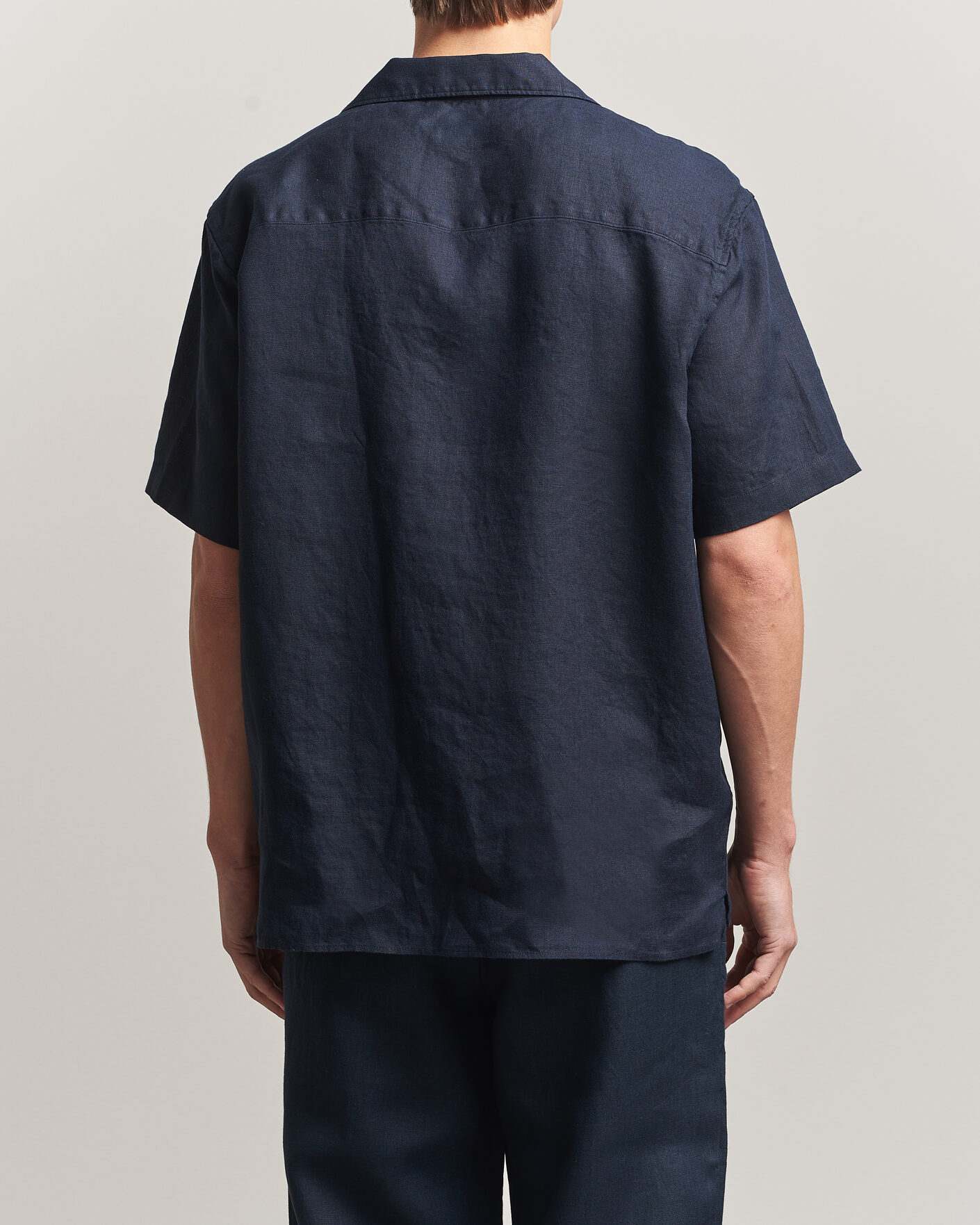Herren | Hemden | J.Lindeberg | Elio Linen Short Sleeve Shirt Navy