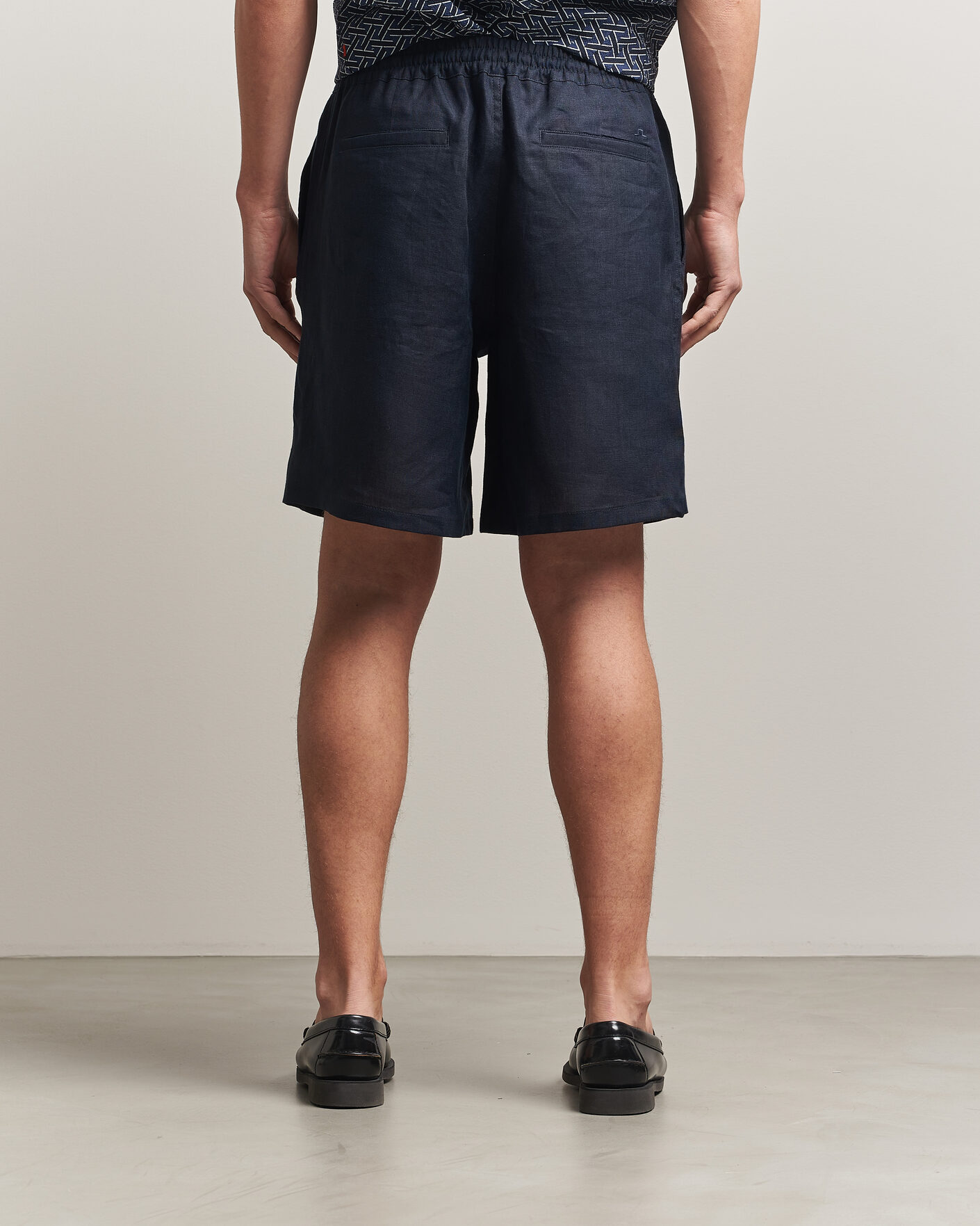 Herren | Shorts | J.Lindeberg | Joff Linen Drawstring Shorts Navy