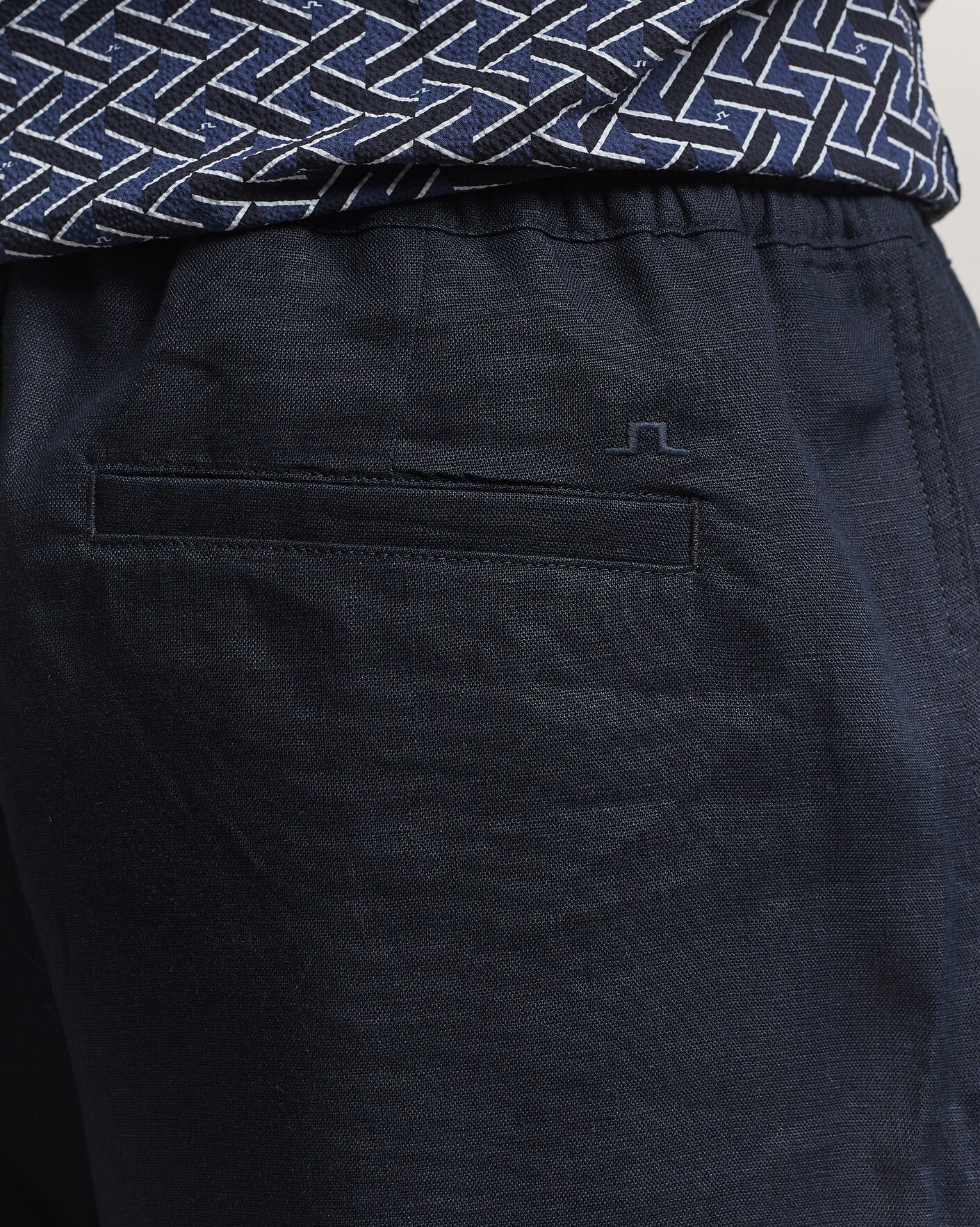 Herren | Shorts | J.Lindeberg | Joff Linen Drawstring Shorts Navy