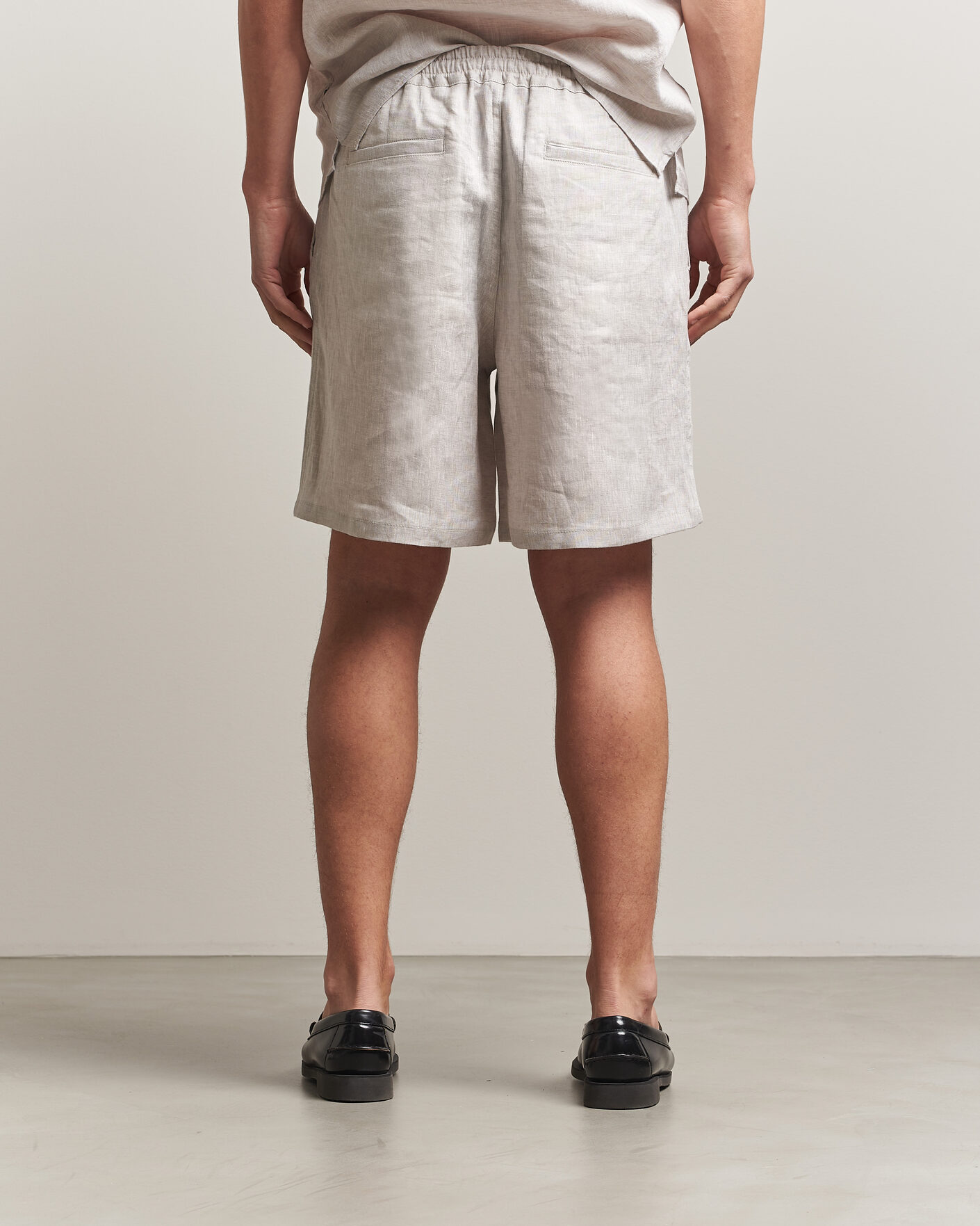 Herren | Shorts | J.Lindeberg | Joff Linen Drawstring Shorts Moonbeam