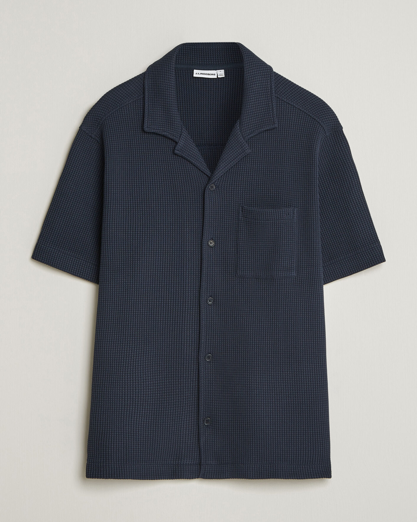 Herren | Hemden | J.Lindeberg | Theron Waffle Resort Shirt Navy