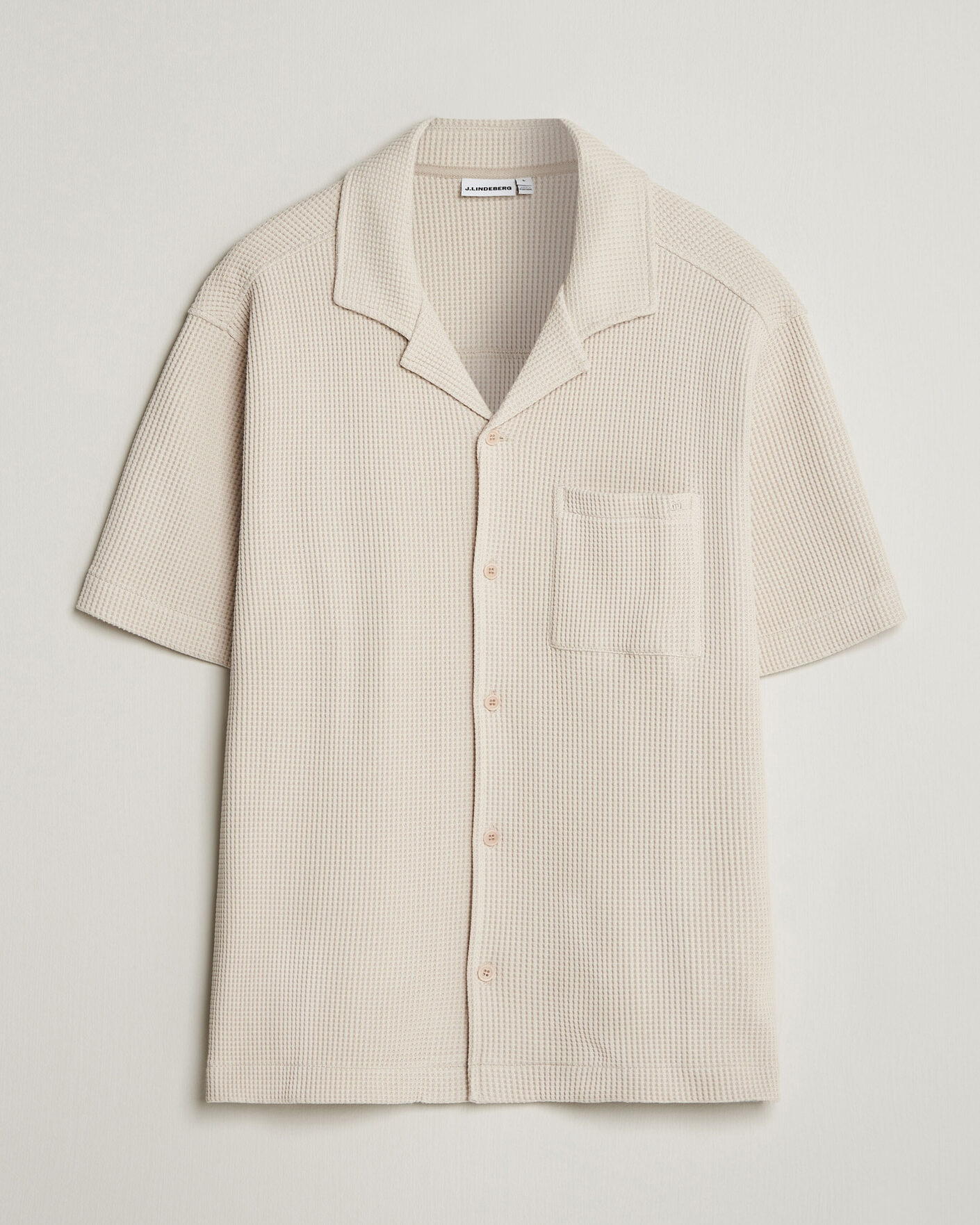 Herren | Hemden | J.Lindeberg | Theron Waffle Resort Shirt Moonbeam