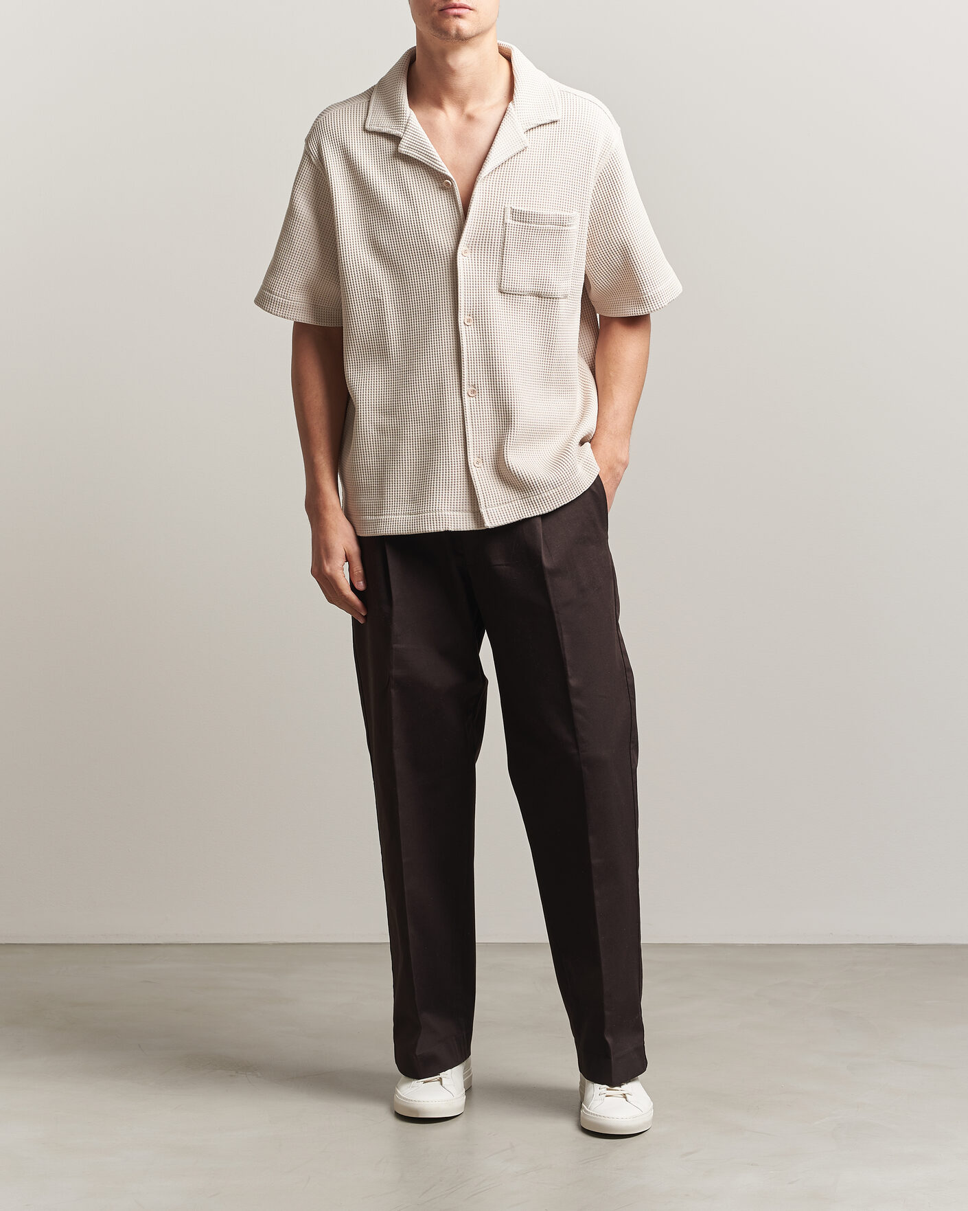 Herren | Hemden | J.Lindeberg | Theron Waffle Resort Shirt Moonbeam