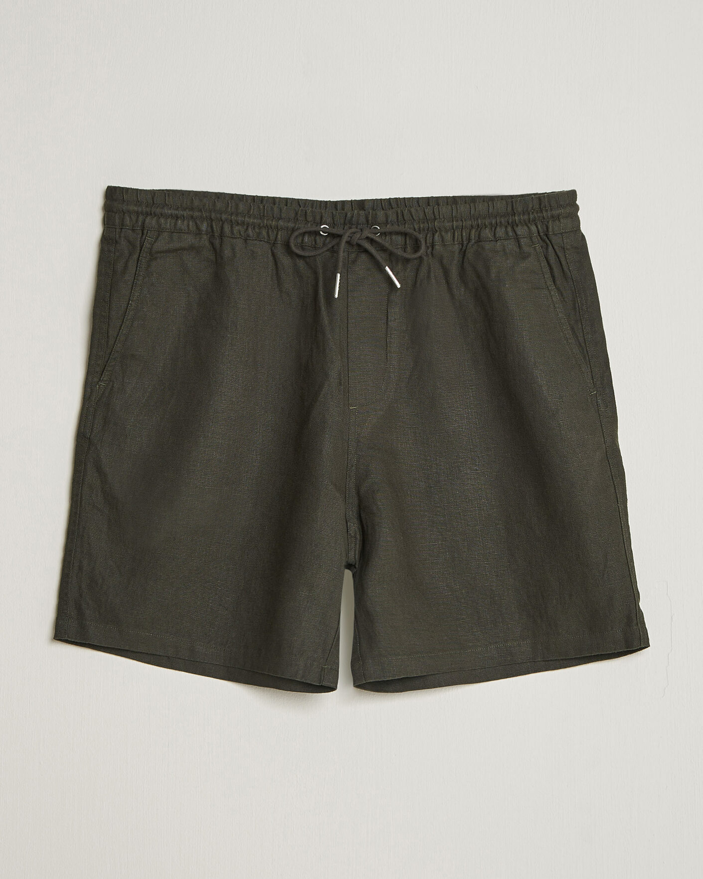 Herren |  | NN07 | Gregor Linen Drawstring Shorts Dark Army