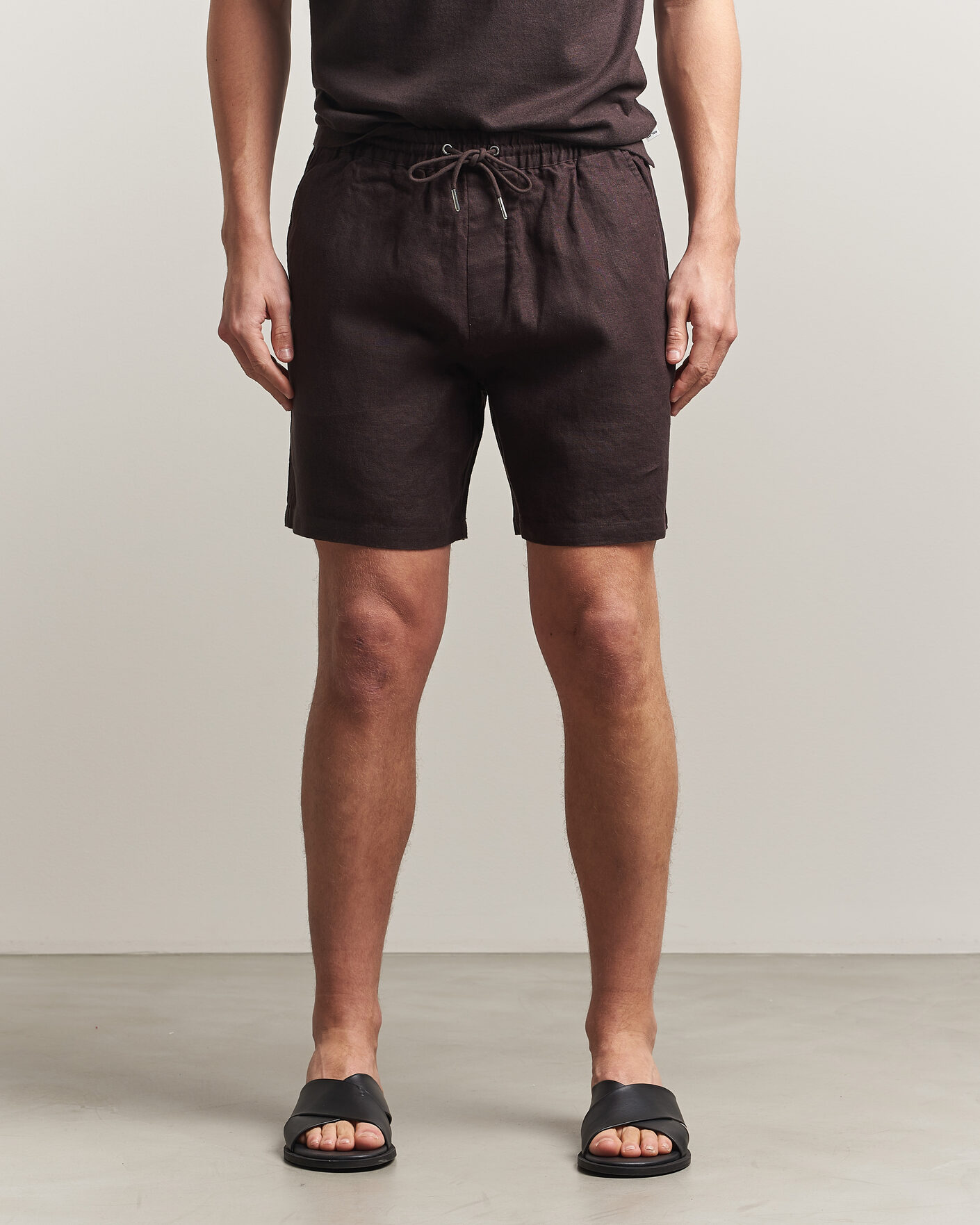 Herren | Shorts | NN07 | Gregor Linen Drawstring Shorts Dusky Port