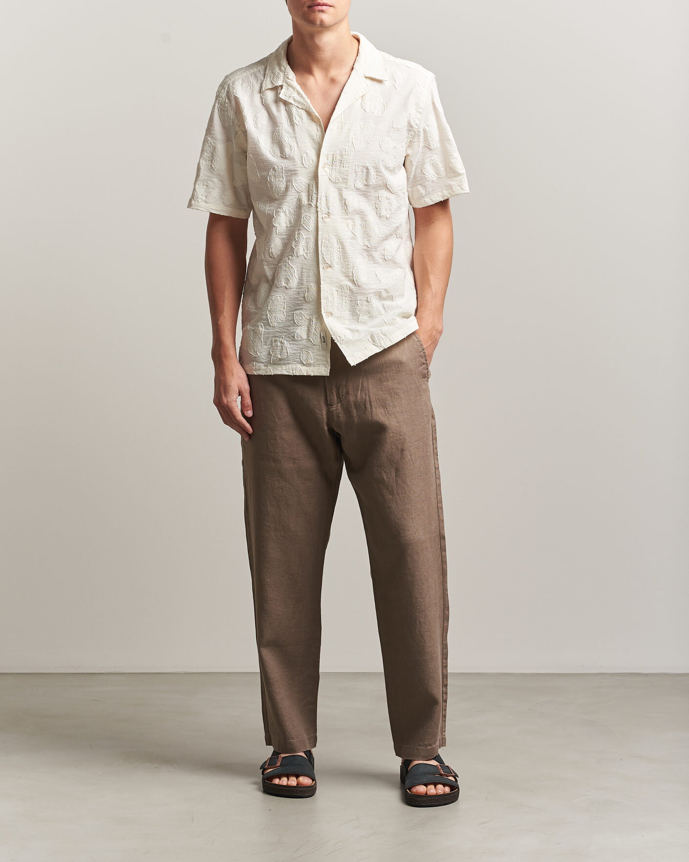 Herren | Hosen | NN07 | Aden Regular Fit Linen Trousers Clay Mirage
