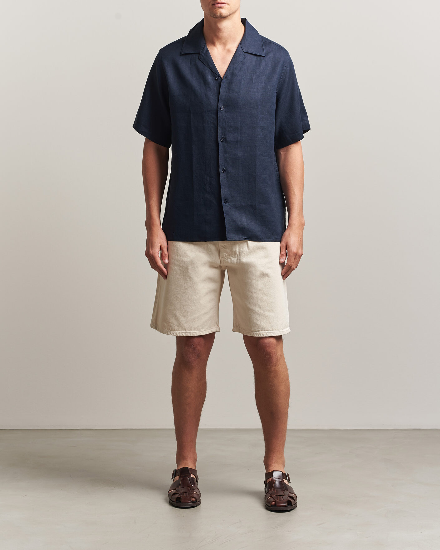 Herren |  | NN07 | Julio Linen Resort Shirt Navy Blue