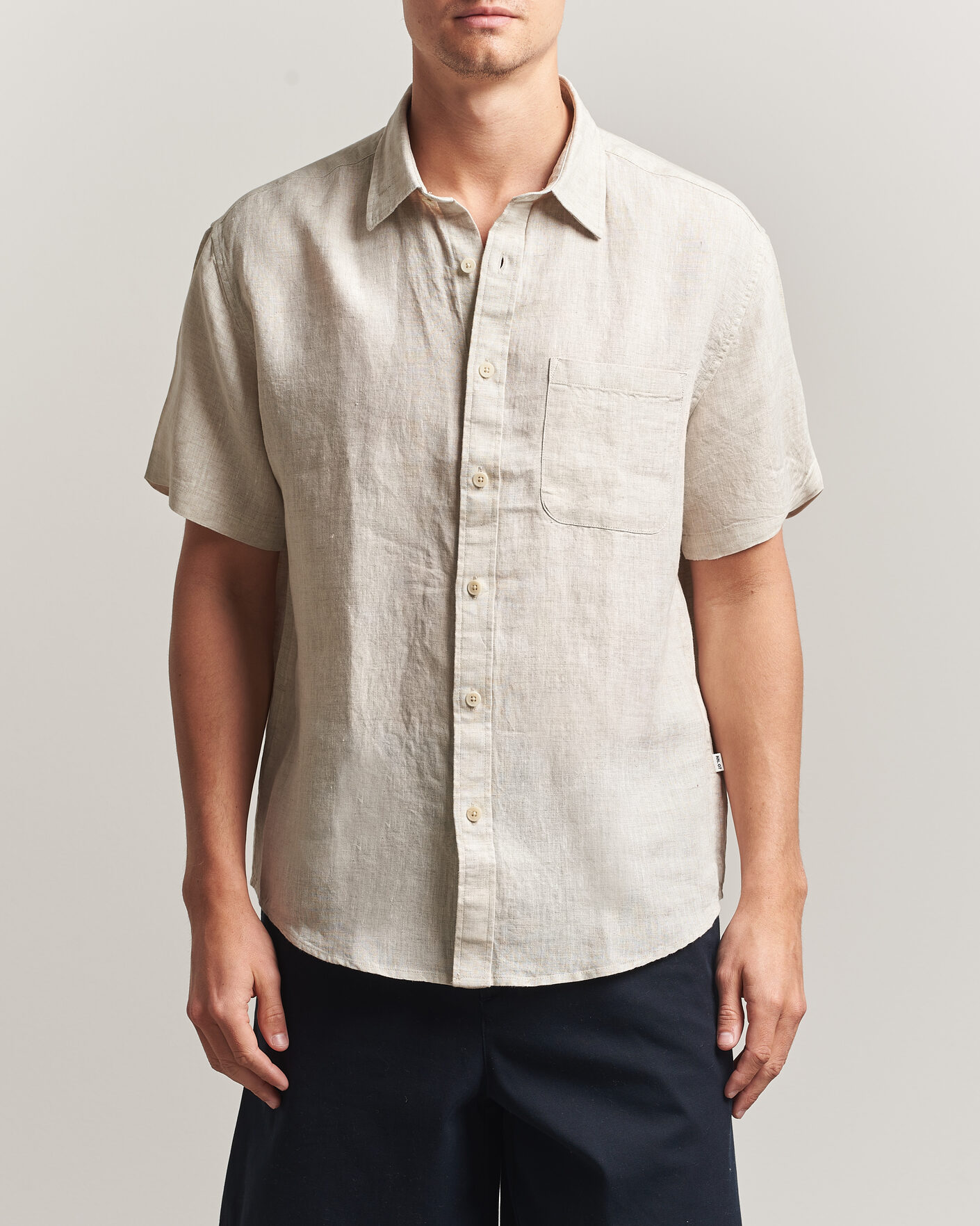 Herren | Hemden | NN07 | Deon Linen Short Sleeve Shirt Oat