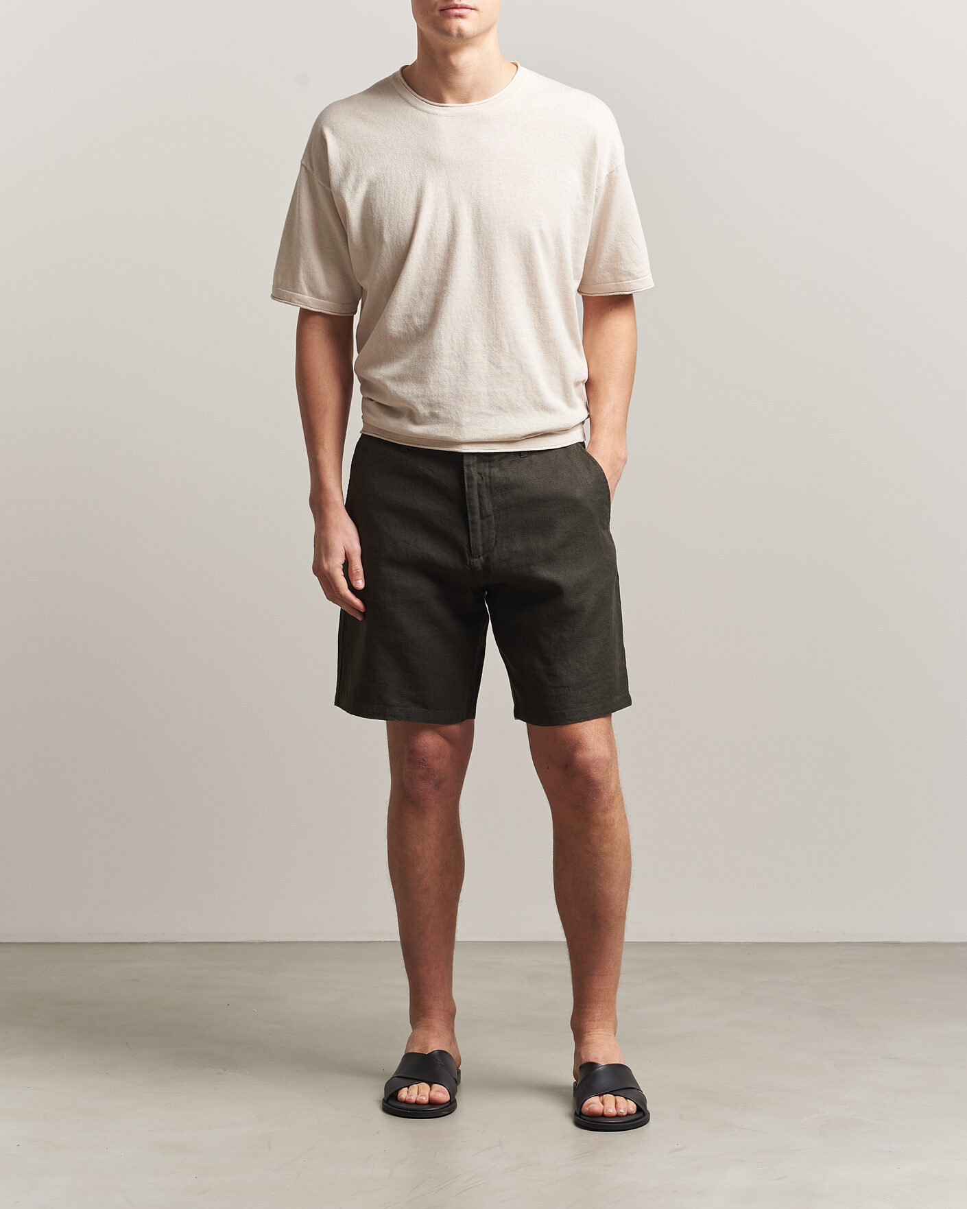 Herren | T-Shirts | NN07 | Ryan Cotton/Linen T-Shirt Oat
