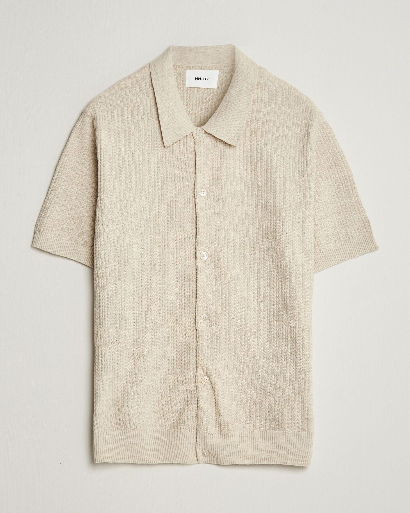 Herren | Hemden | NN07 | Nolan Knitted Short Sleeve Shirt Ivory