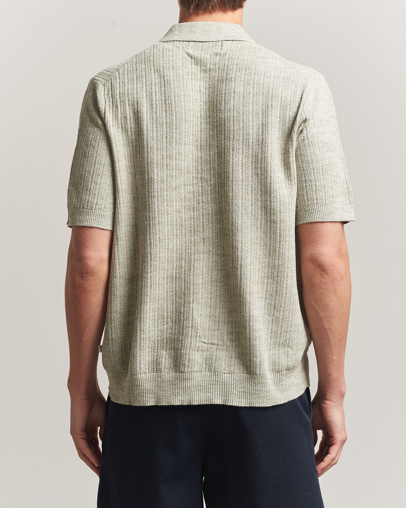 Herren | Hemden | NN07 | Nolan Knitted Short Sleeve Shirt Sage Green
