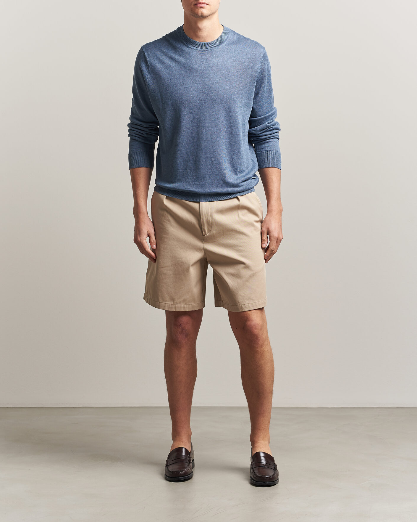 Herren | Pullover | NN07 | Ted Linen Knitted Sweater Stone Blue