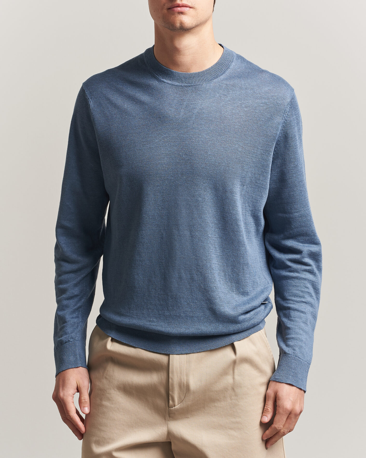 Herren | Pullover | NN07 | Ted Linen Knitted Sweater Stone Blue