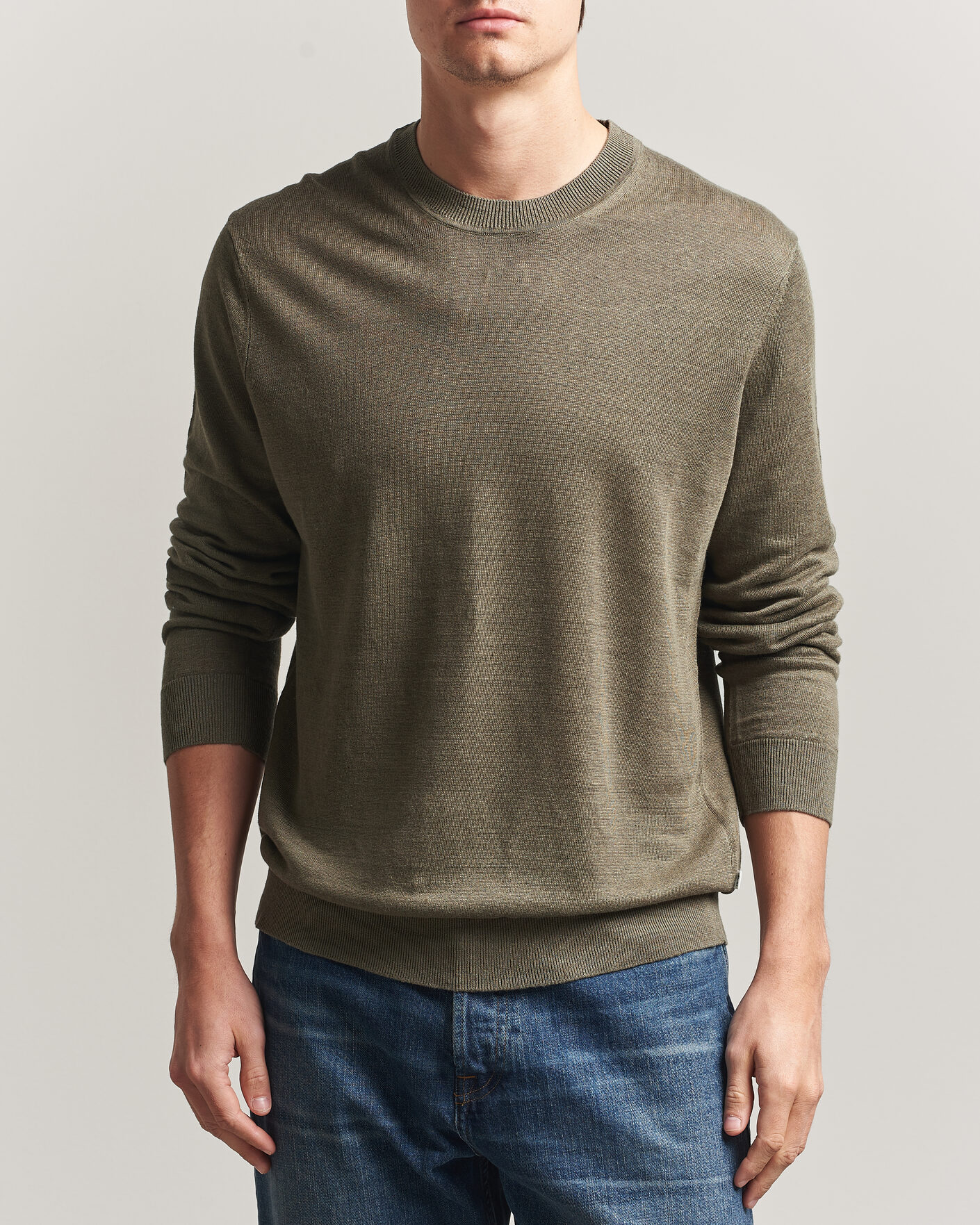 Herren | Pullover | NN07 | Ted Linen Knitted Sweater Capers Green