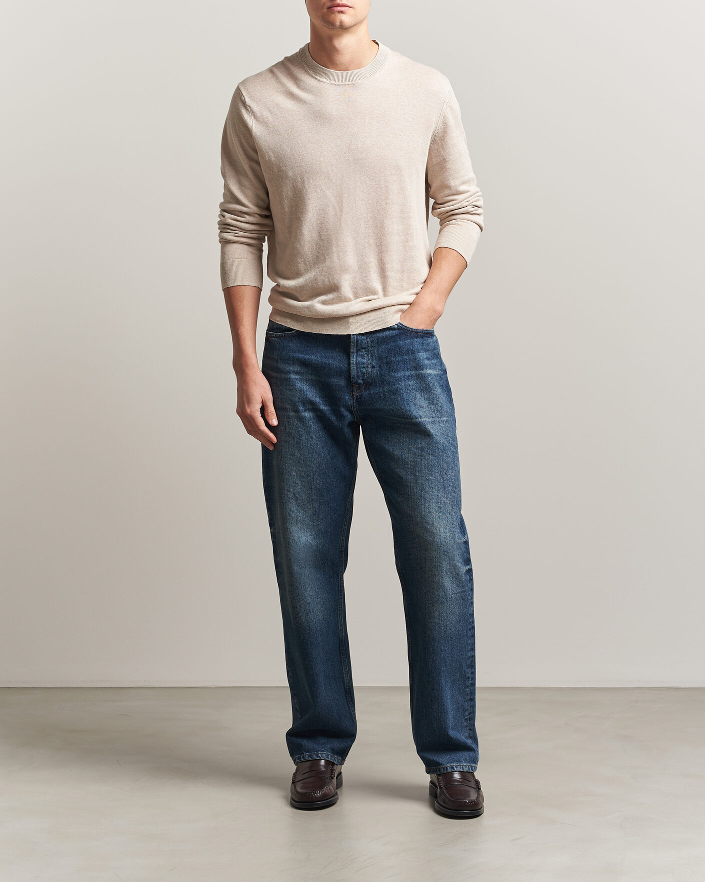 Herren | Pullover | NN07 | Ted Linen Knitted Sweater Oat