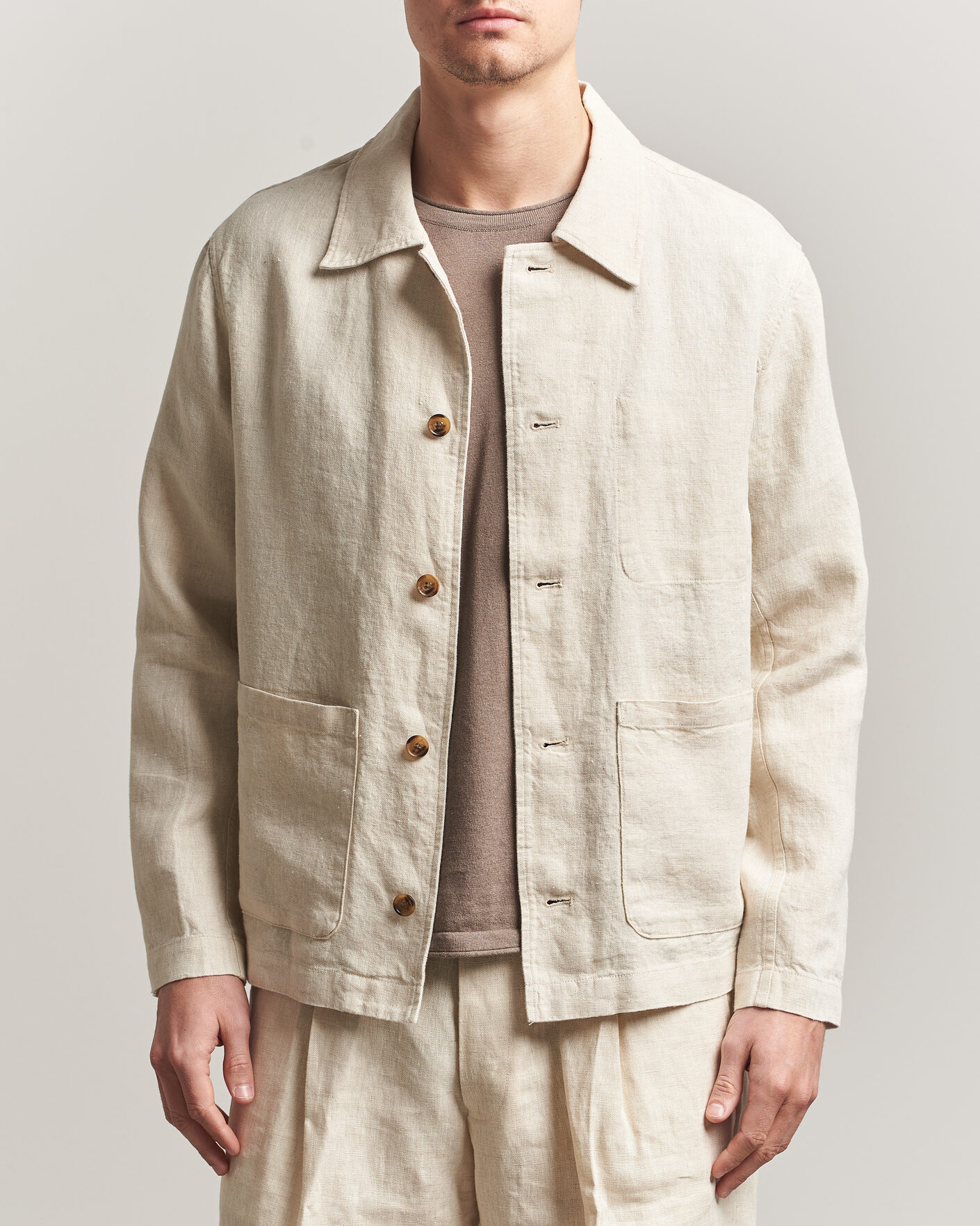 Herren | Hemden | NN07 | Morgan Linen Overshirt Oat