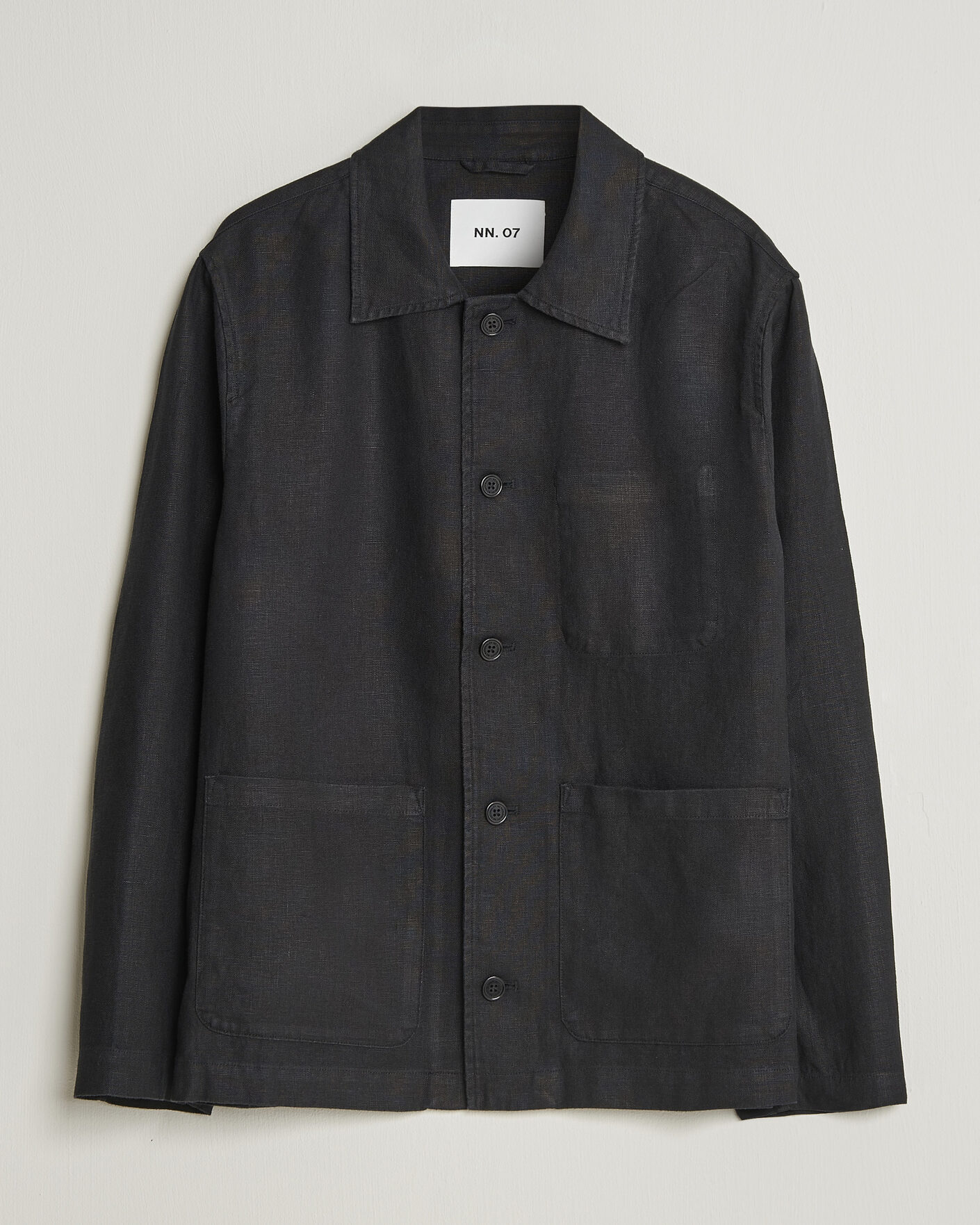 Herren | Hemden | NN07 | Morgan Linen Overshirt Black