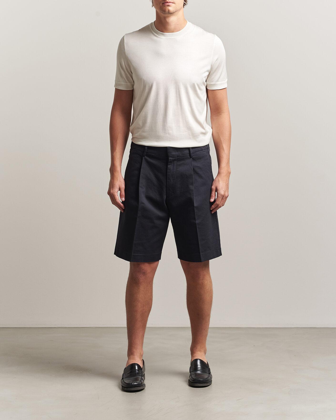 Herren | Shorts | NN07 | Kay Relaxed Fit Cotton Drawstring Shorts Navy Blue