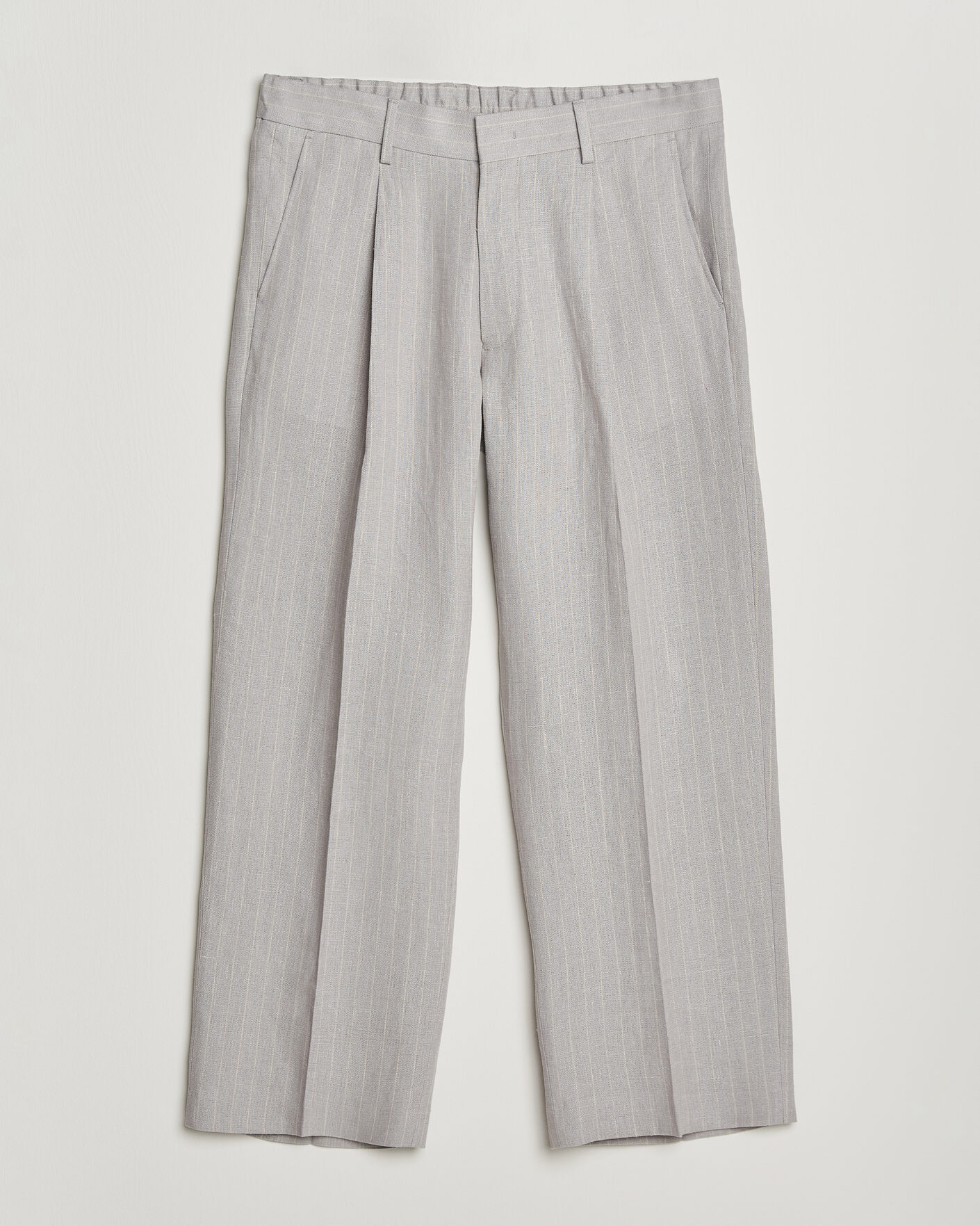 Herren |  | NN07 | Kay Pinstriped Pleated Linen Trousers Grey