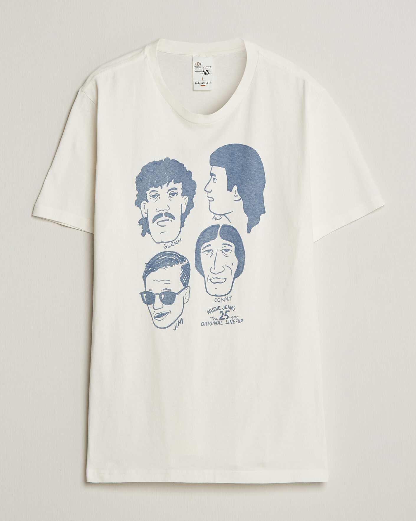 Herren | T-Shirts | Nudie Jeans | Roy Fab Four T-Shirt Chalk White