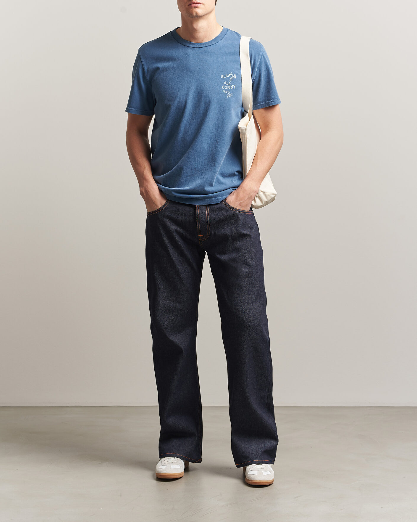 Herren | T-Shirts | Nudie Jeans | Roy OG Line-Up T-Shirt French Blue