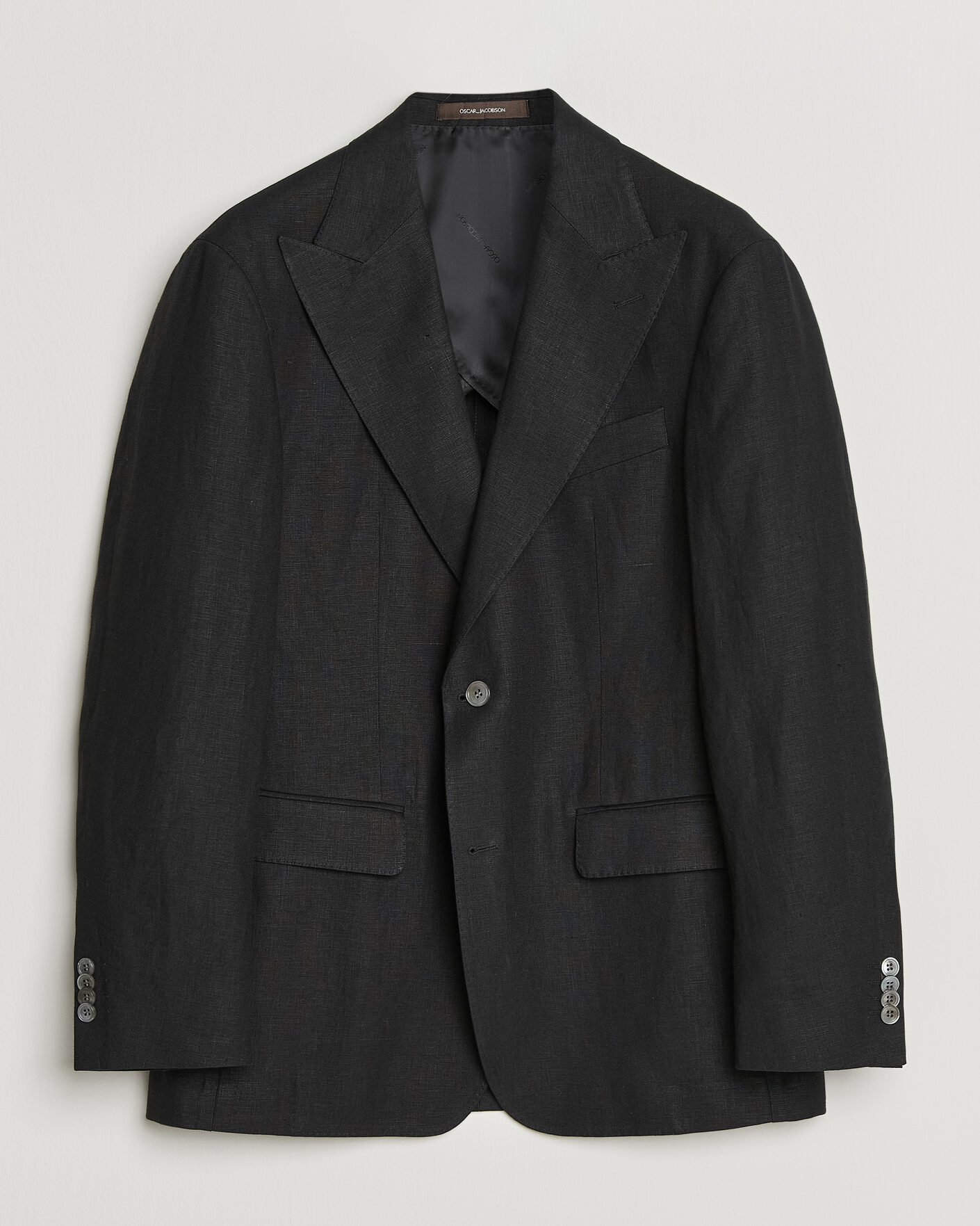 Herren | Sakkos | Oscar Jacobson | Rufus Soft Linen Blazer Black
