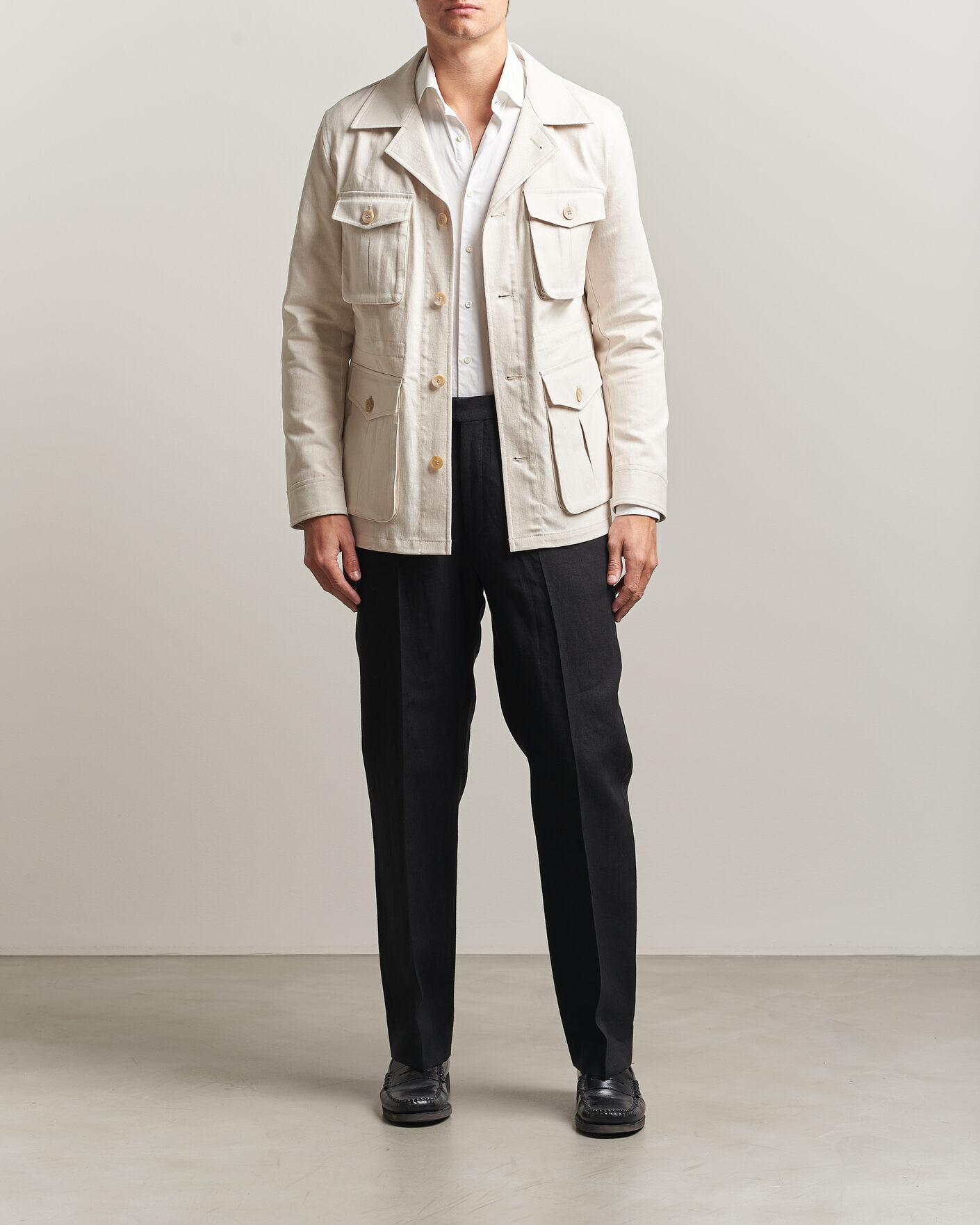 Herren | Jacken | Oscar Jacobson | Sirolo Shirt Jacket Off White