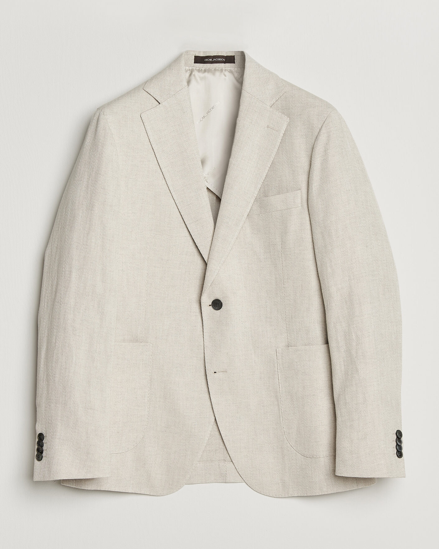 Herren | Sakkos | Oscar Jacobson | Ferry Patch Cotton/Linen Blazer Off White