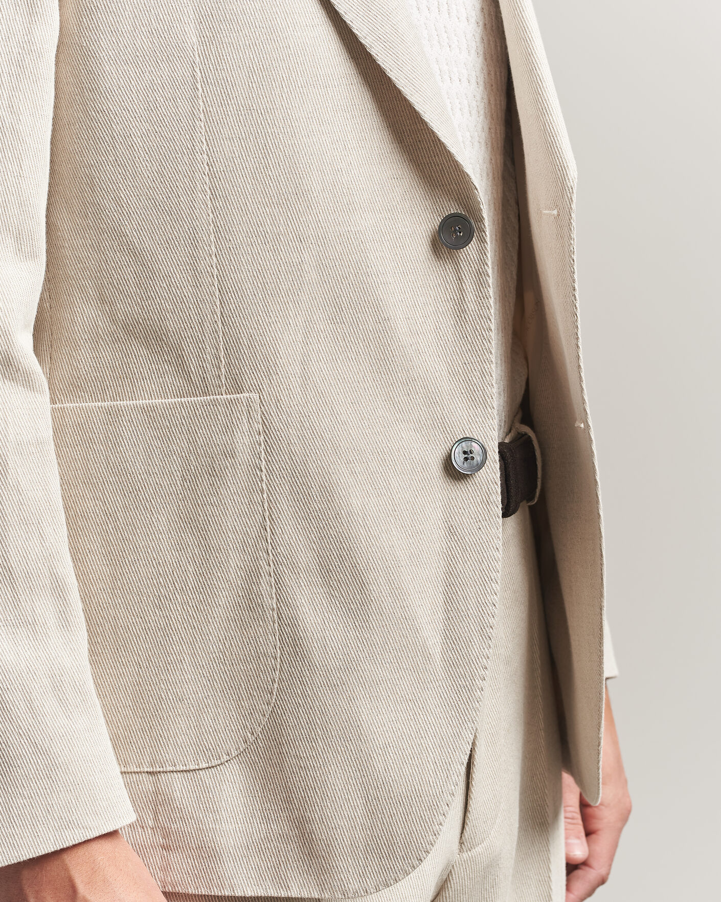 Herren | Sakkos | Oscar Jacobson | Ferry Patch Cotton/Linen Blazer Off White