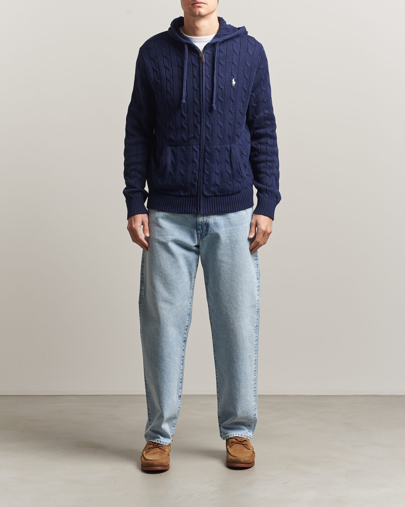 Herren | Pullover | Polo Ralph Lauren | Knitted Full Zip Sweater Bright Navy