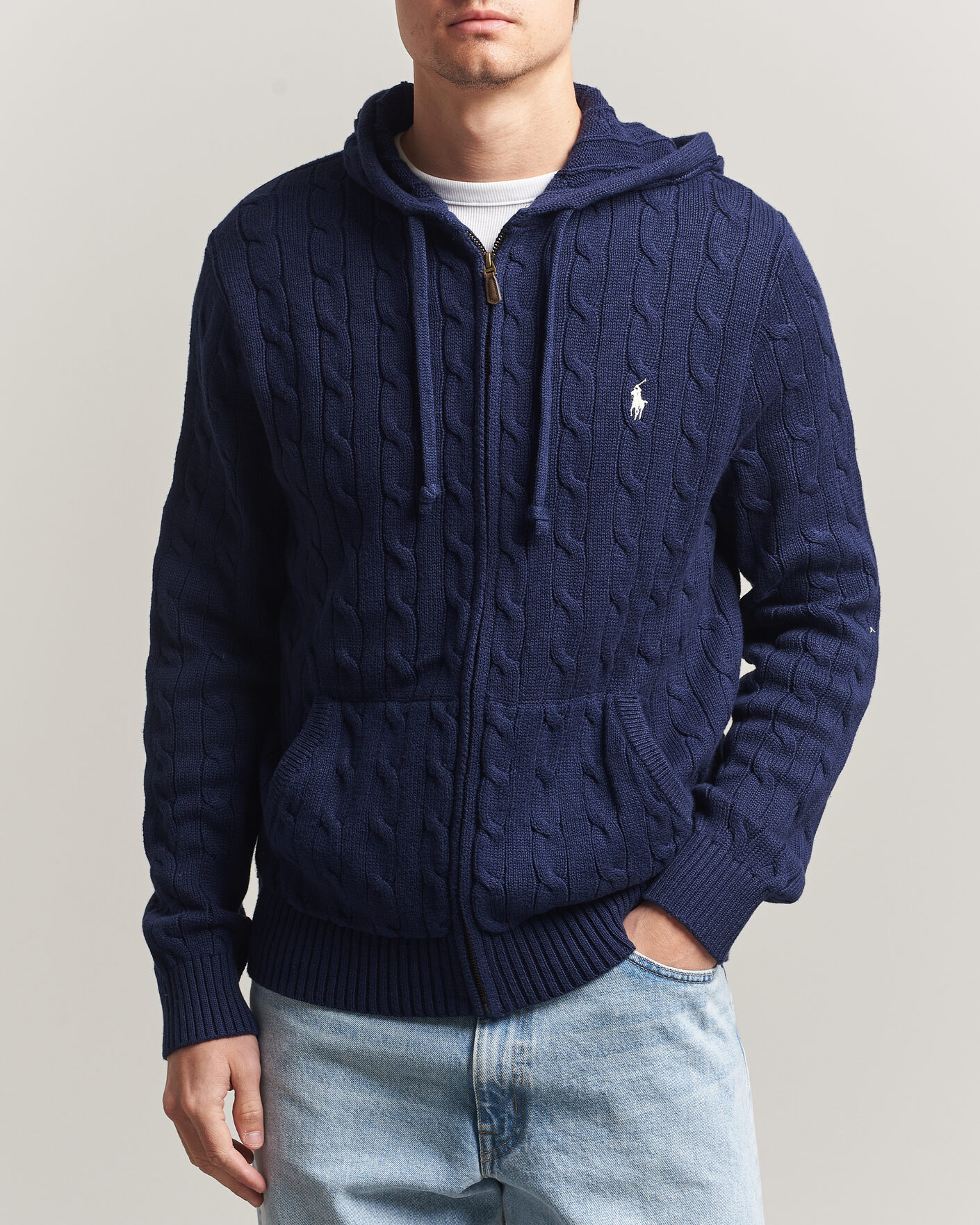 Herren | Pullover | Polo Ralph Lauren | Knitted Full Zip Sweater Bright Navy