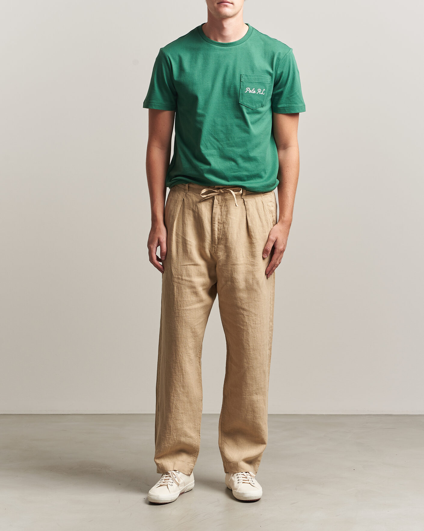 Herren | Hosen | Polo Ralph Lauren | Easy Fit Pleated Trousers Coastal Beige