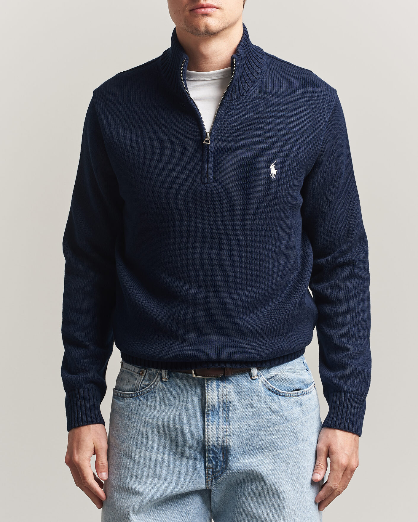 Herren | Pullover | Polo Ralph Lauren | Cotton Crew Neck Half-Zip Hunter Navy