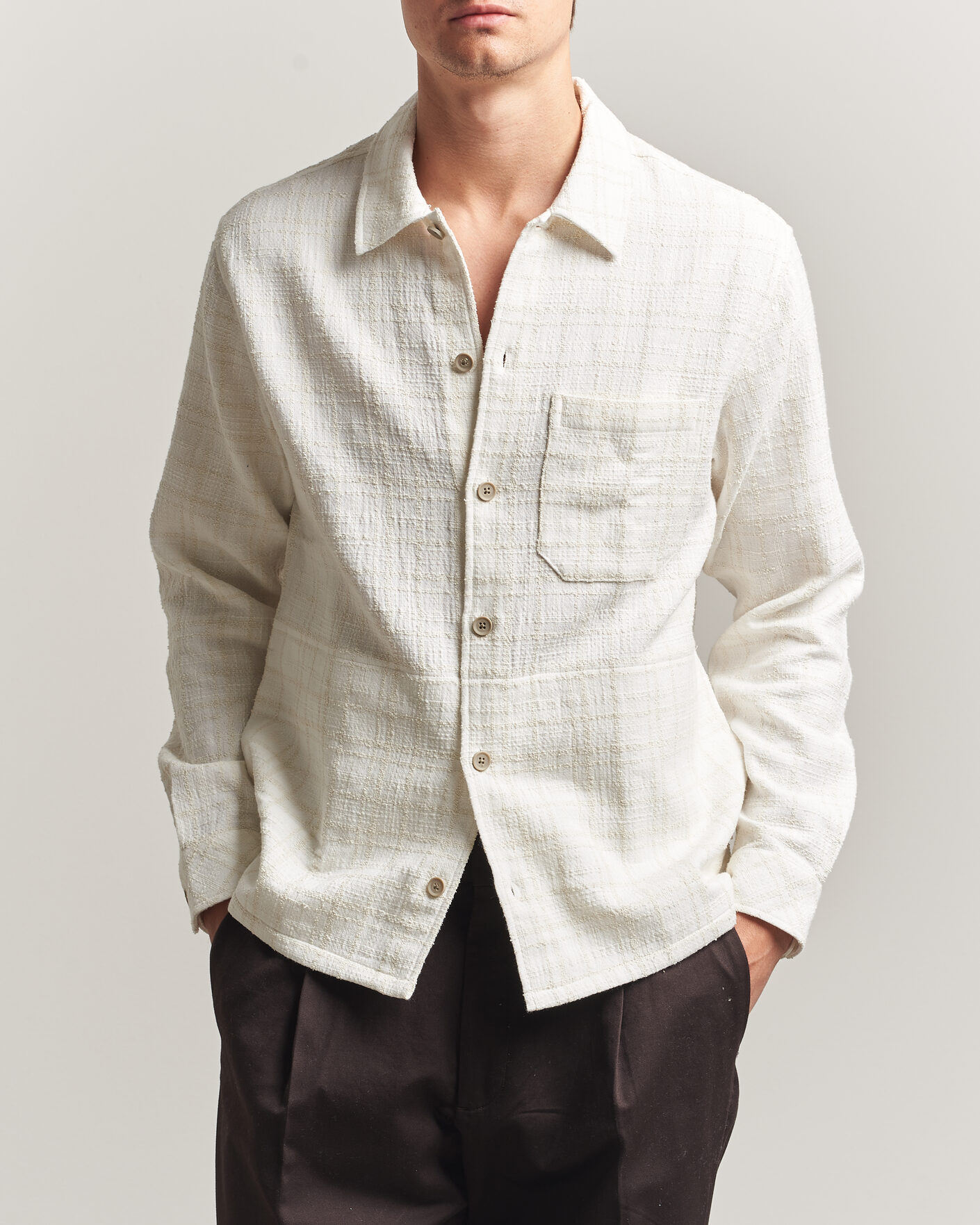 Herren | Hemden | Samsøe Samsøe | Damon Checked Overshirt Silver Birch