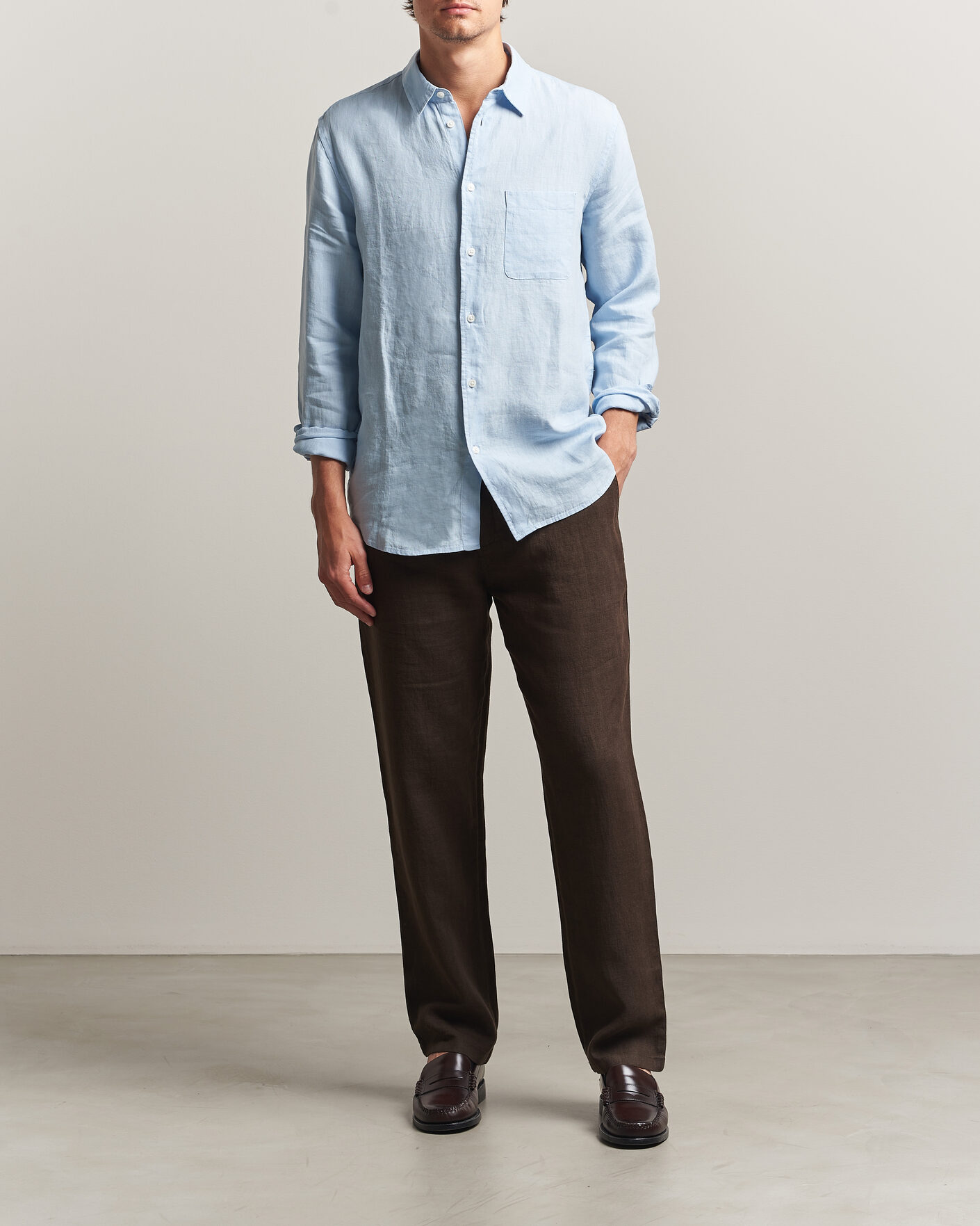Herren | Hosen | Samsøe Samsøe | Jabari Linen Drawstring Trousers Turkish Coffee