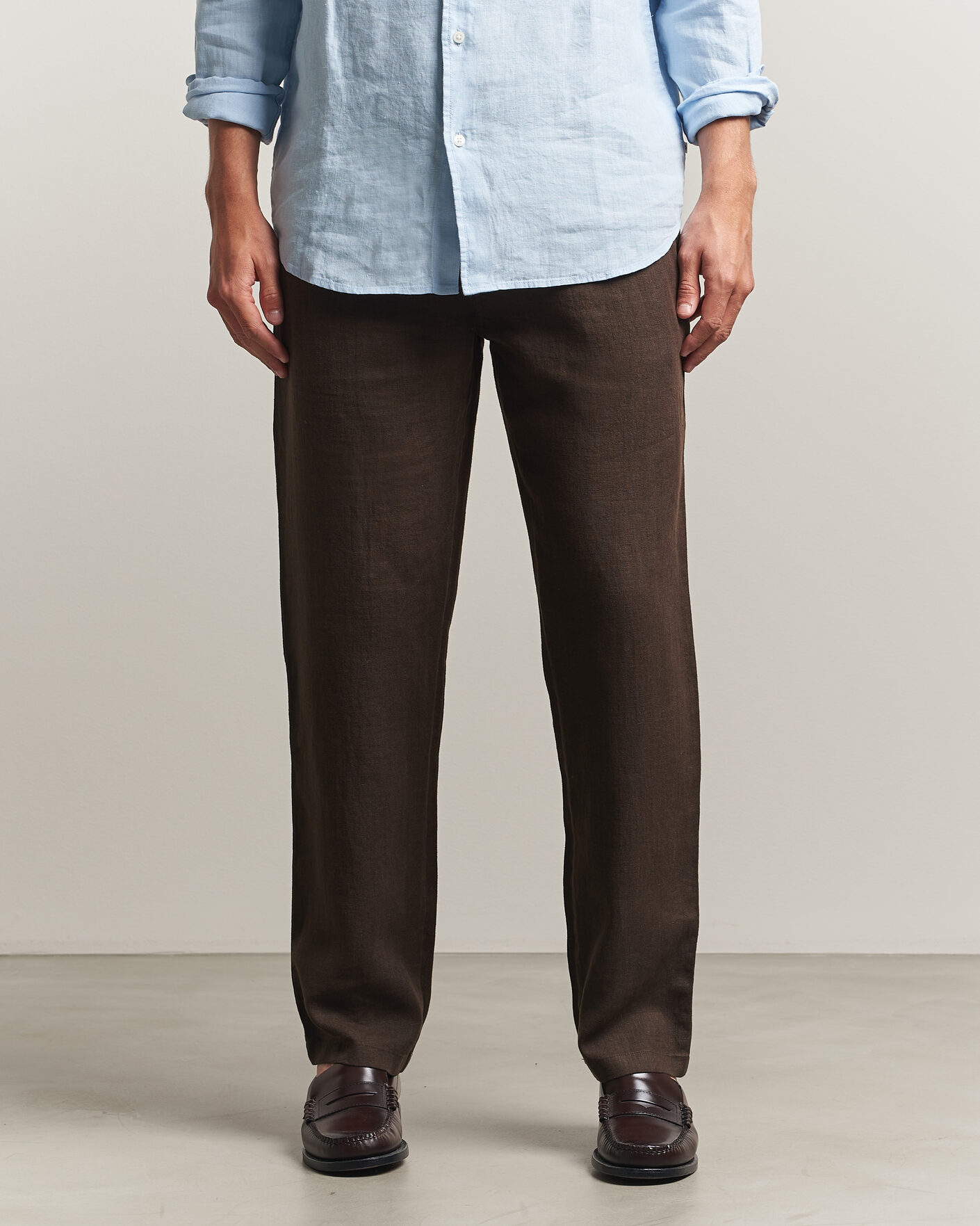 Herren | Hosen | Samsøe Samsøe | Jabari Linen Drawstring Trousers Turkish Coffee
