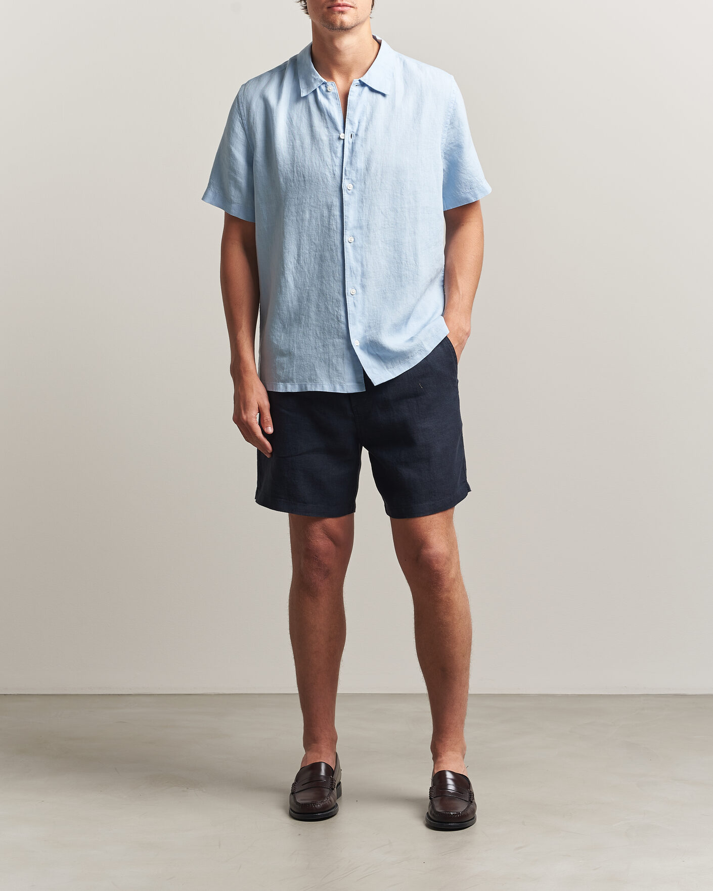 Herren | Shorts | Samsøe Samsøe | Jabari Linen Drawstring Shorts Salute Navy