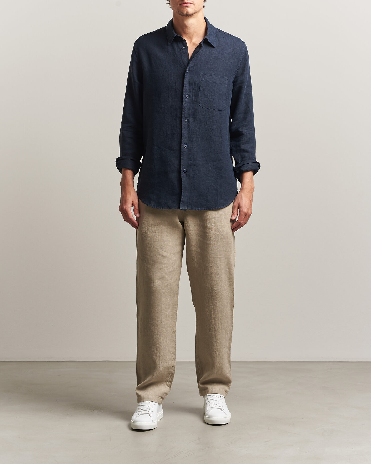 Herren | Hemden | Samsøe Samsøe | Liam Linen Shirt Salute Navy