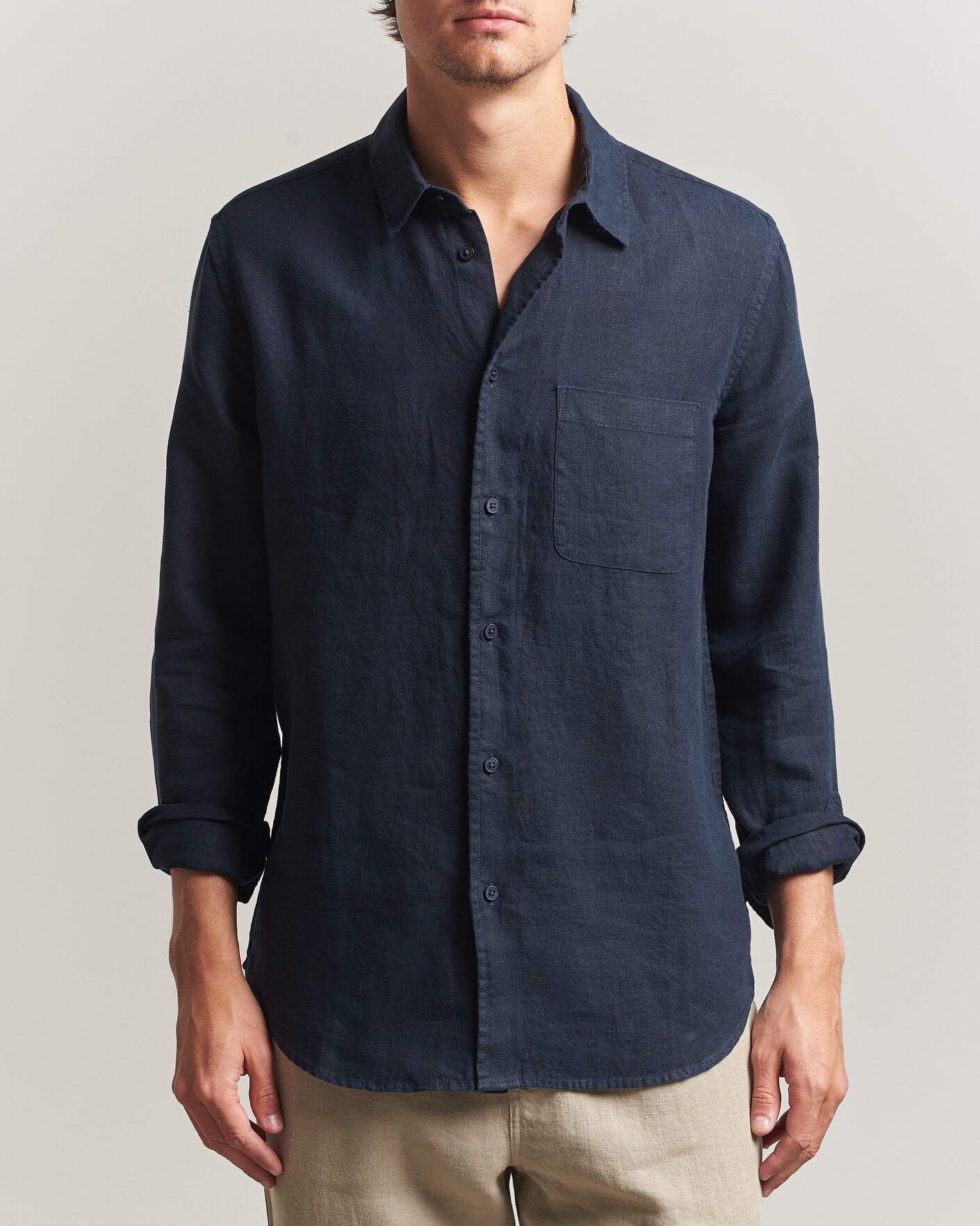 Herren | Hemden | Samsøe Samsøe | Liam Linen Shirt Salute Navy