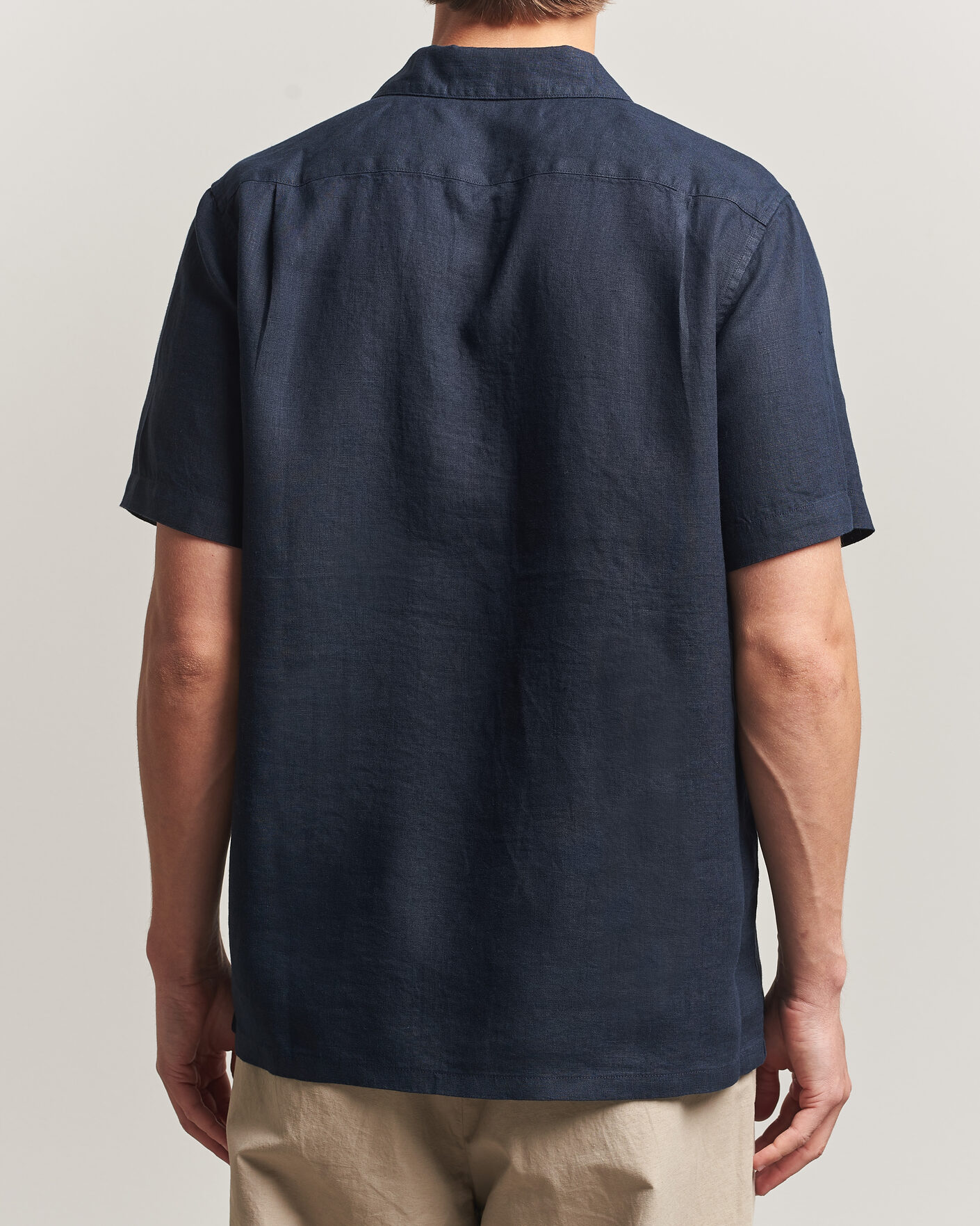 Herren | Hemden | Samsøe Samsøe | Avan Linen Short Sleeve Shirt Salute Navy