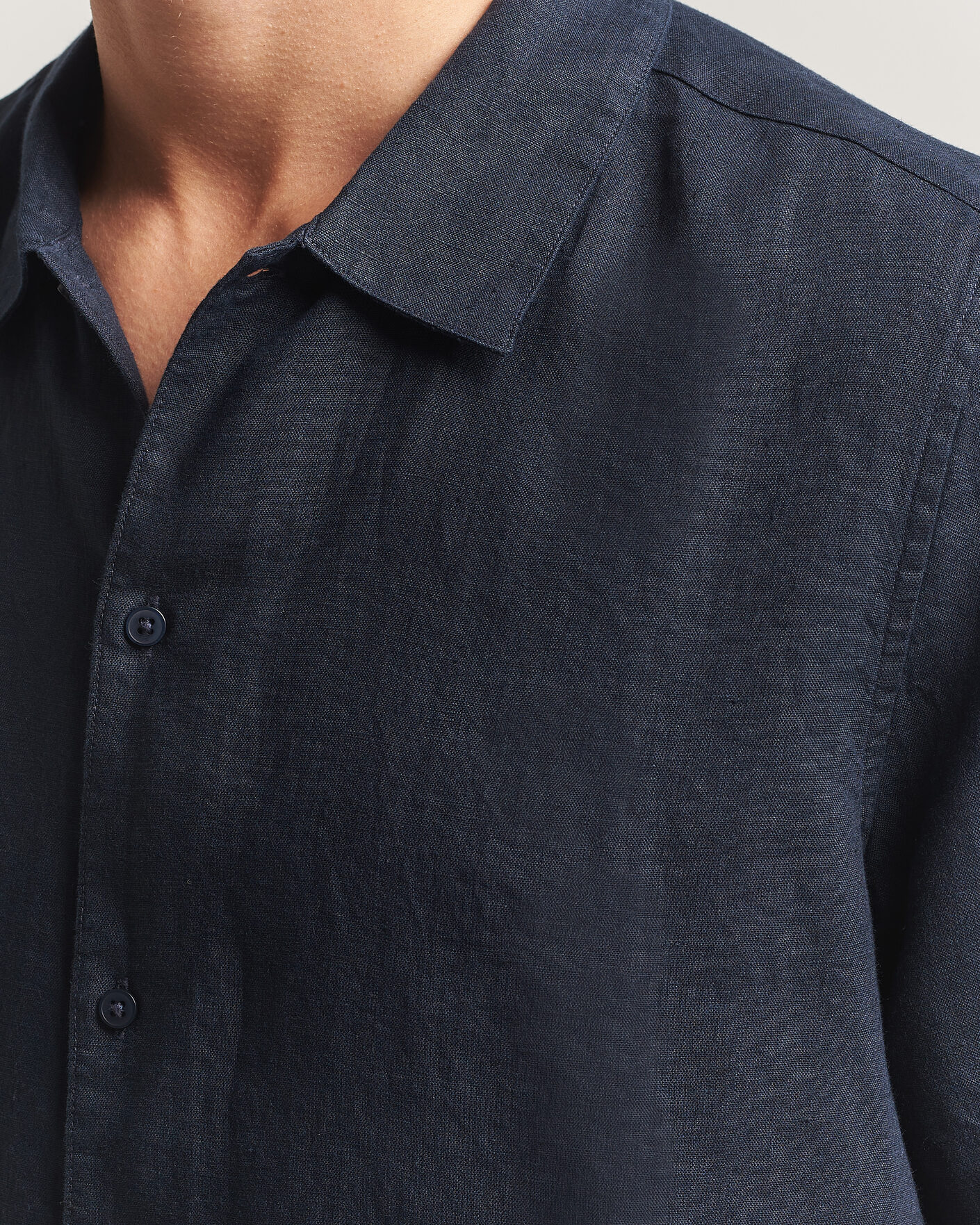 Herren | Hemden | Samsøe Samsøe | Avan Linen Short Sleeve Shirt Salute Navy