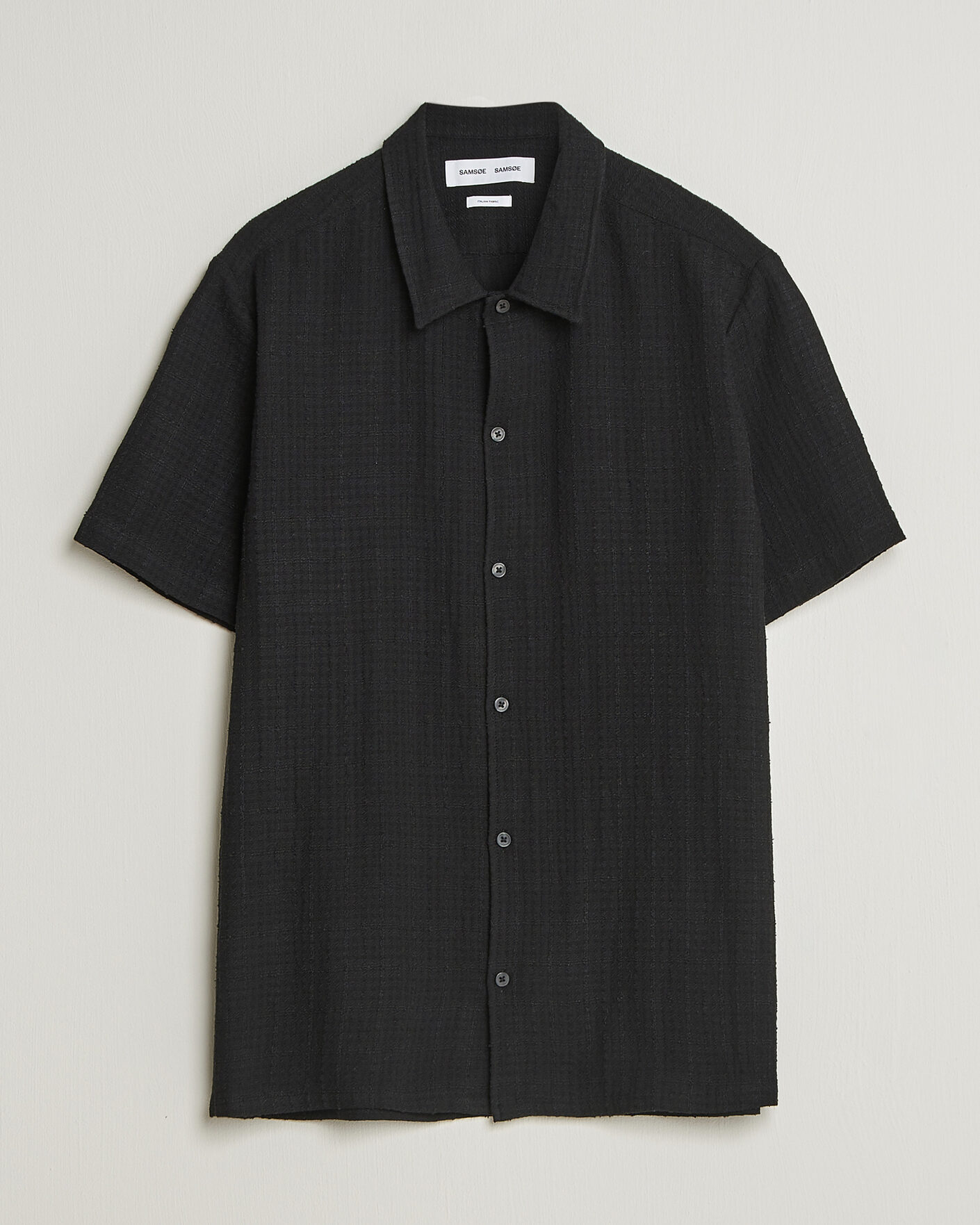 Herren | Hemden | Samsøe Samsøe | Avan Structured Short Sleeve Shirt Black
