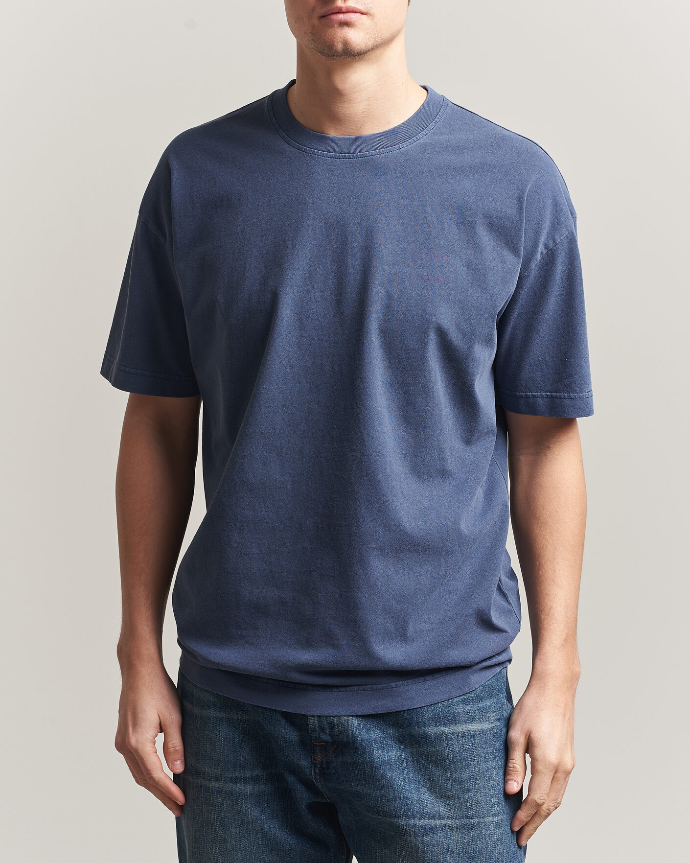 Herren | T-Shirts | Samsøe Samsøe | Joel Organic Washed Cotton T-Shirt Salute Navy