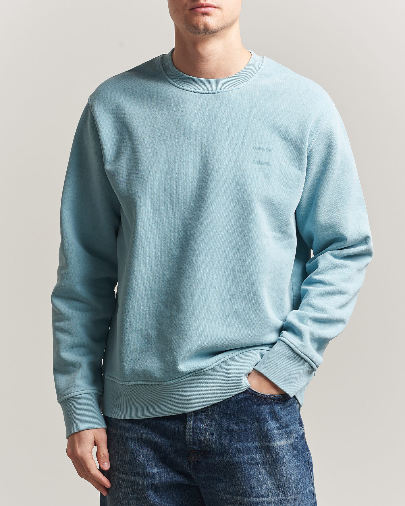 Herren | Pullover | Samsøe Samsøe | Joel Organic Washed Cotton Sweatshirt Tourmaline