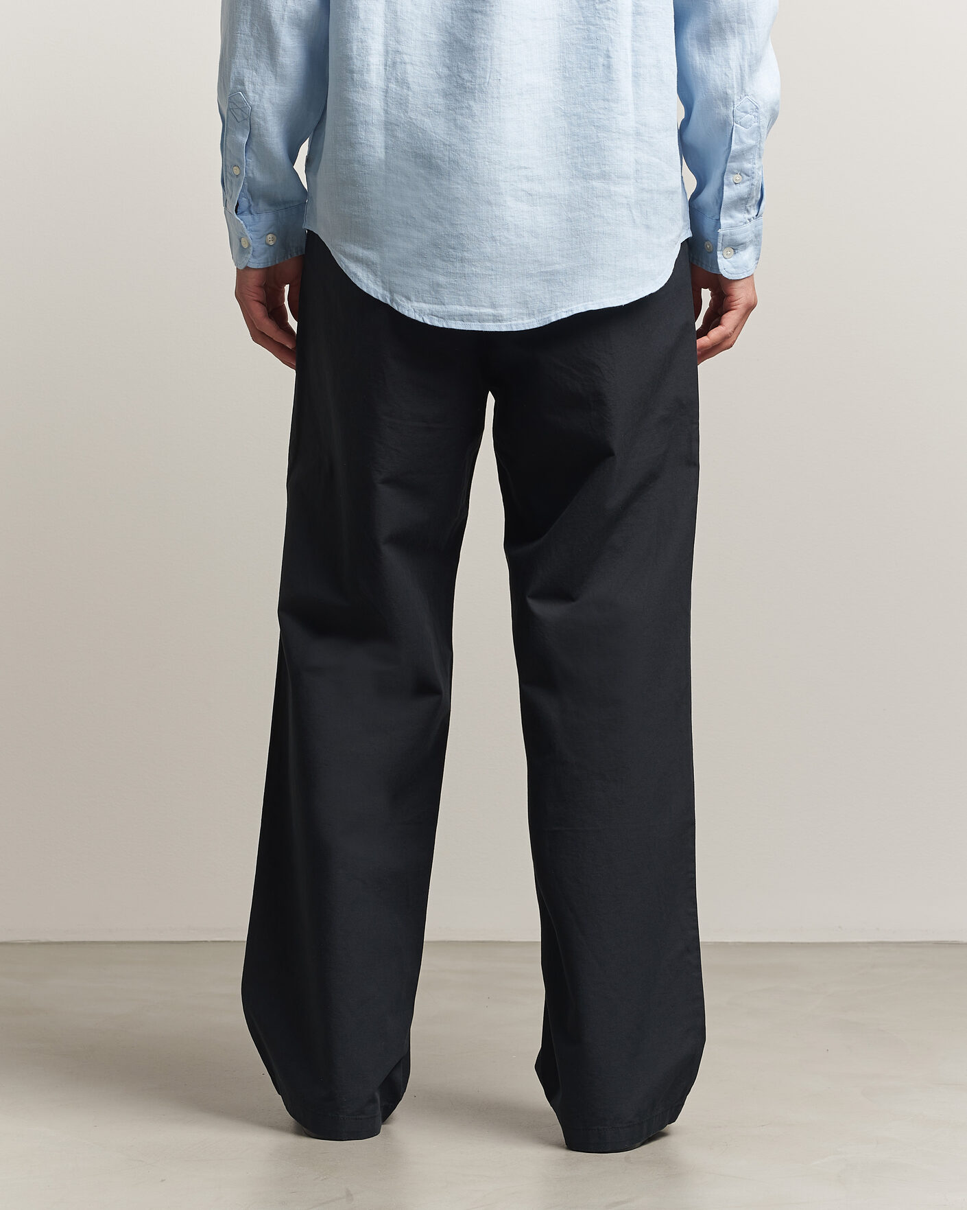 Herren | Hosen | Samsøe Samsøe | Valentin Cotton/Linen Pleated Trousers Black