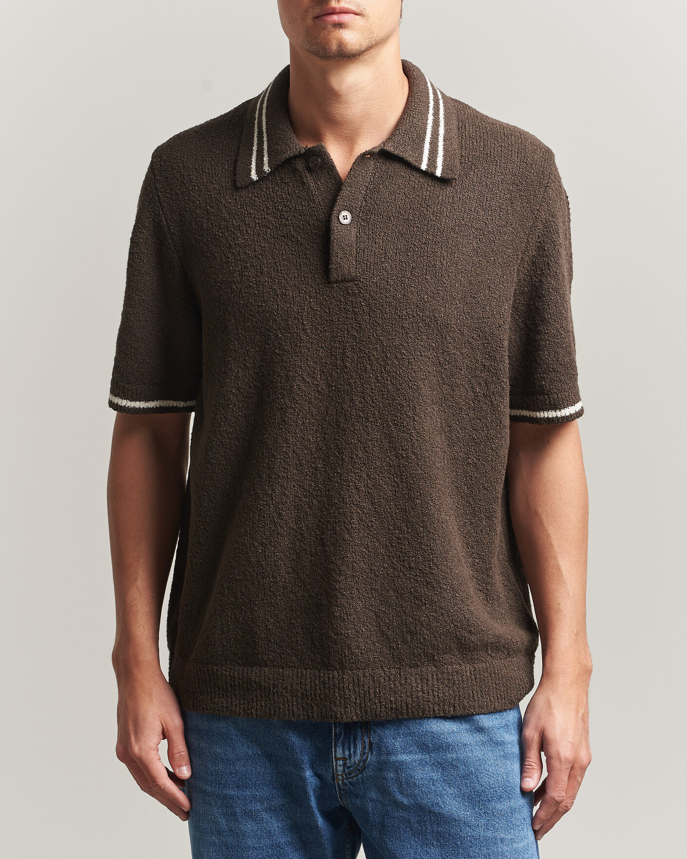 Herren | Poloshirts | Samsøe Samsøe | Pedro Knitted Polo Turkish Coffee