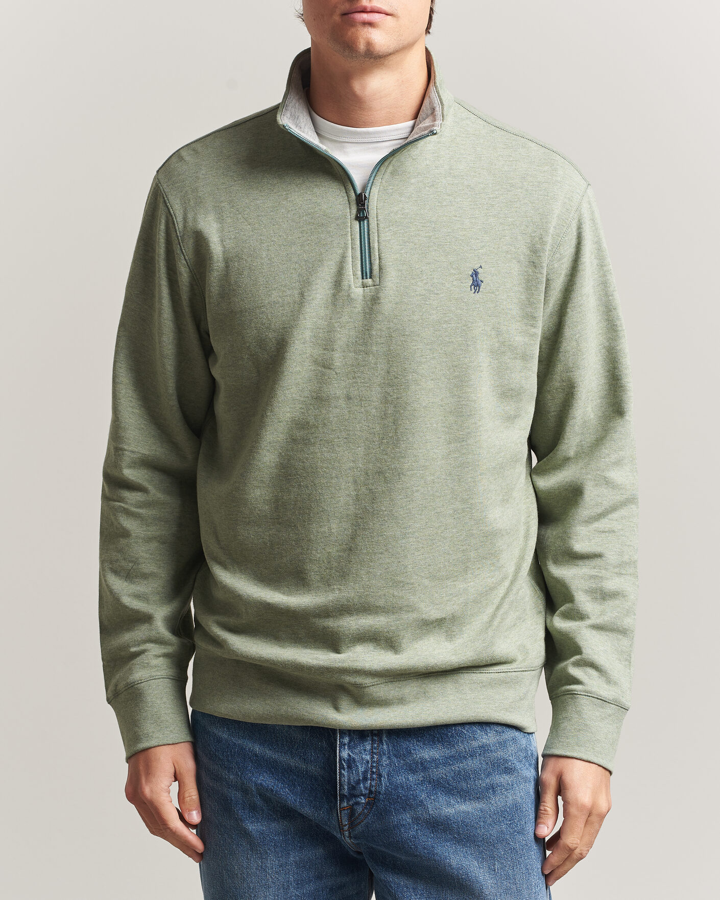 Herren | Pullover | Polo Ralph Lauren | Double Knit Half Zip Greenery Heather