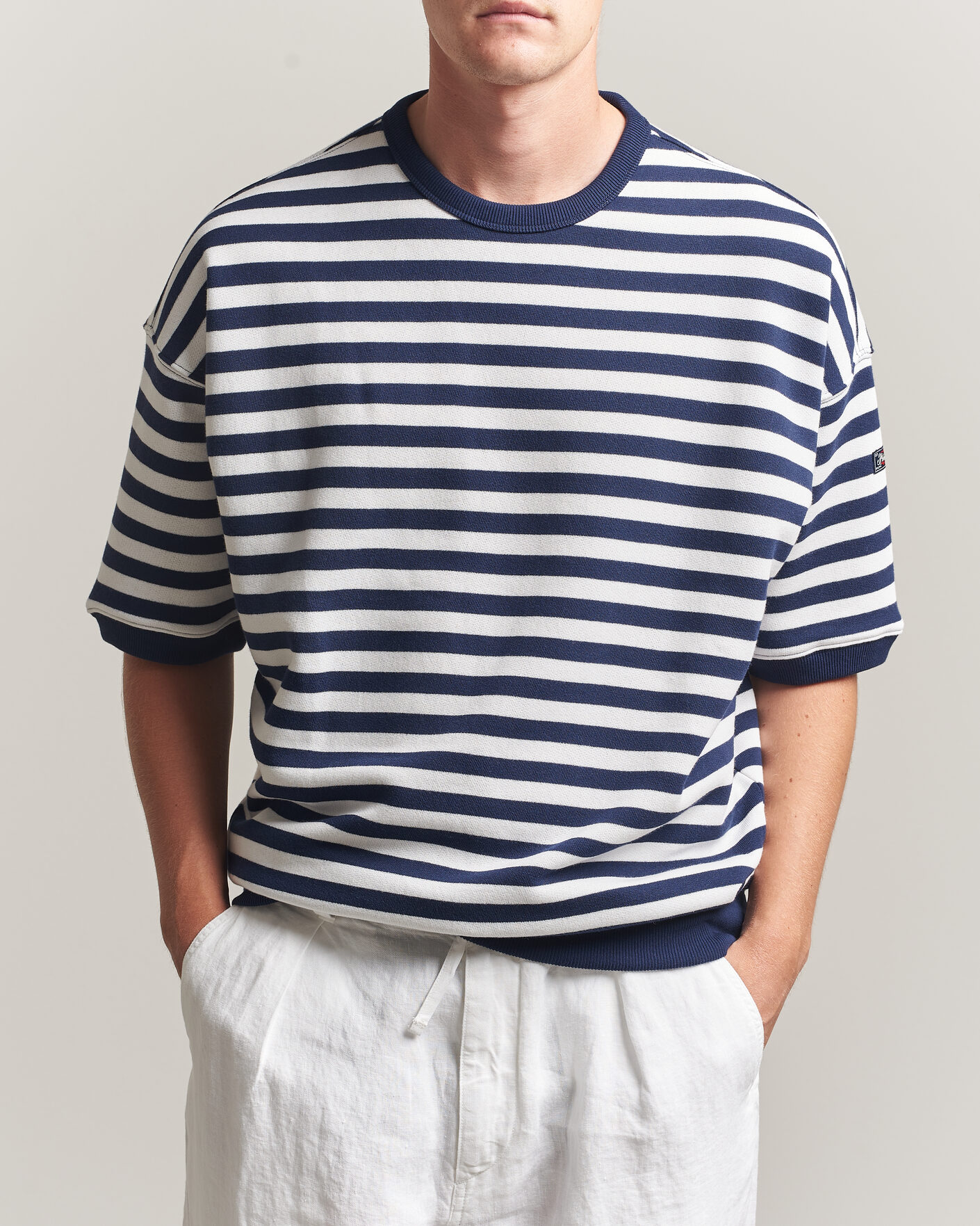 Herren | T-Shirts | Polo Ralph Lauren | Striped Short Sleeve Sweater Newport Navy/White