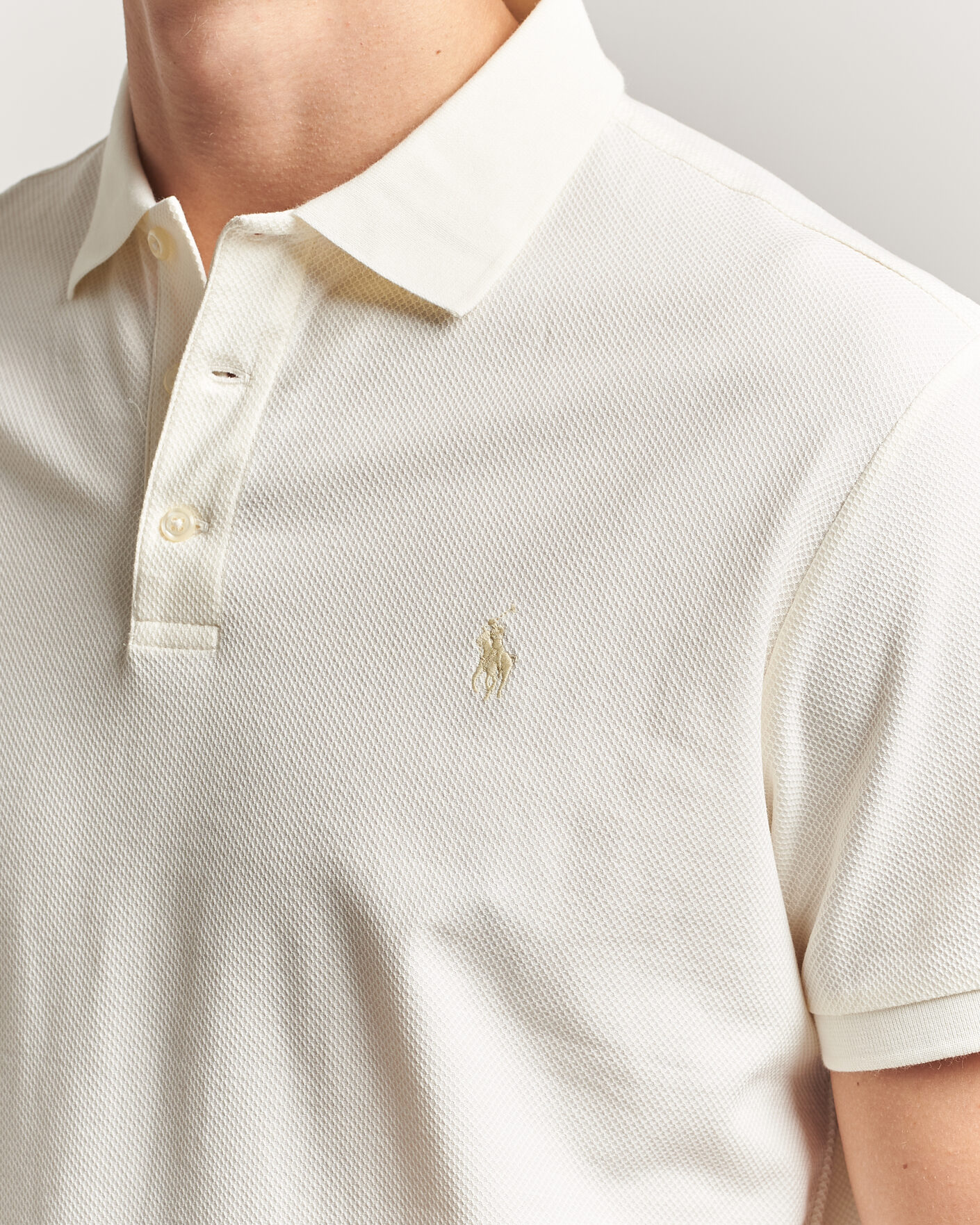 Herren | Poloshirts | Polo Ralph Lauren | Honeycomb Texture Polo Pale Cream
