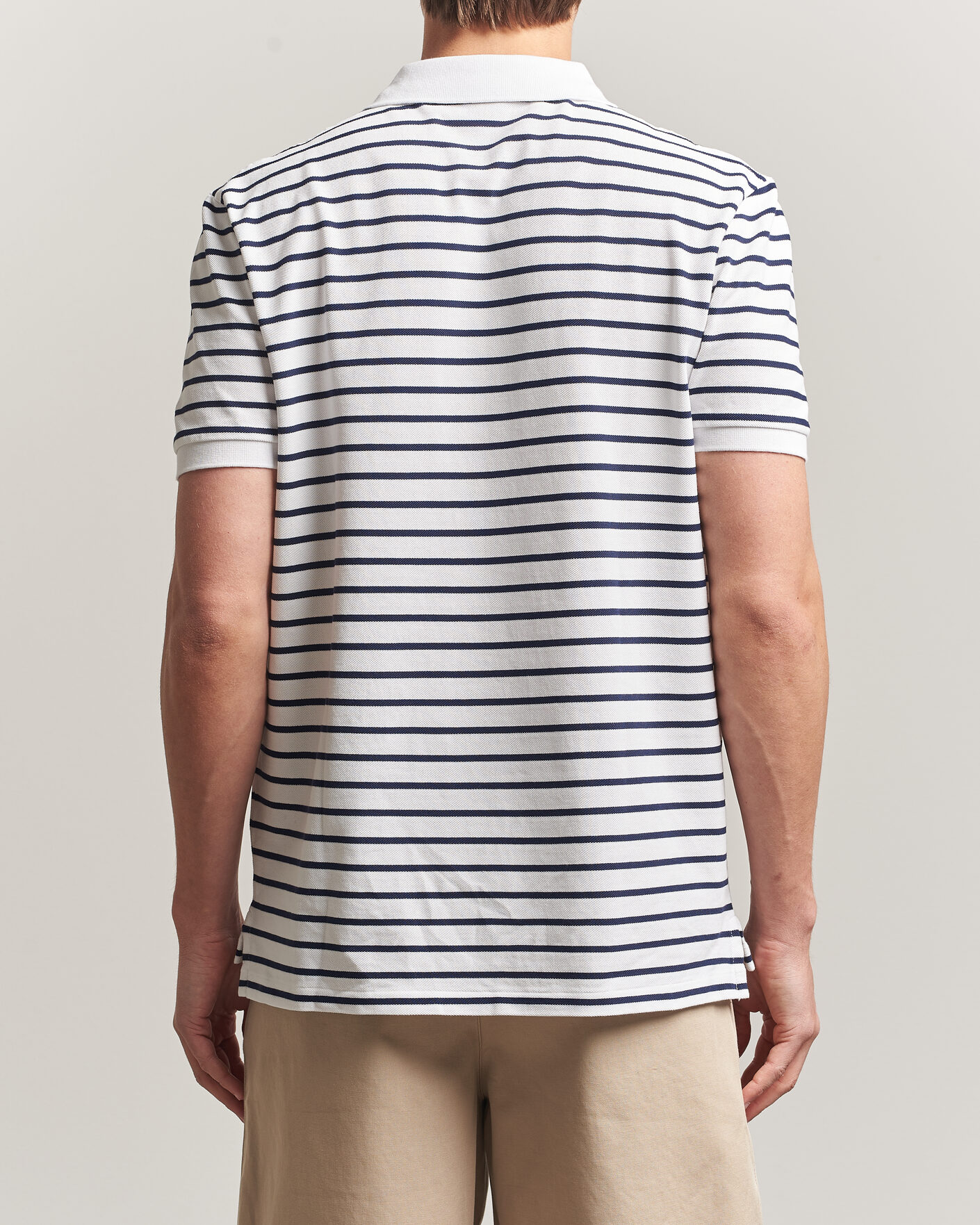 Herren | Poloshirts | Polo Ralph Lauren | Newport Bear Striped Custom Slim Polo White/Navy